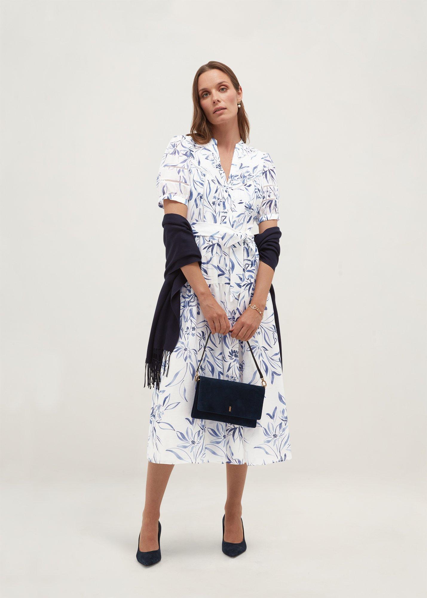 Annabella Trim Detailed Dress, Ivory Midnight, hi-res