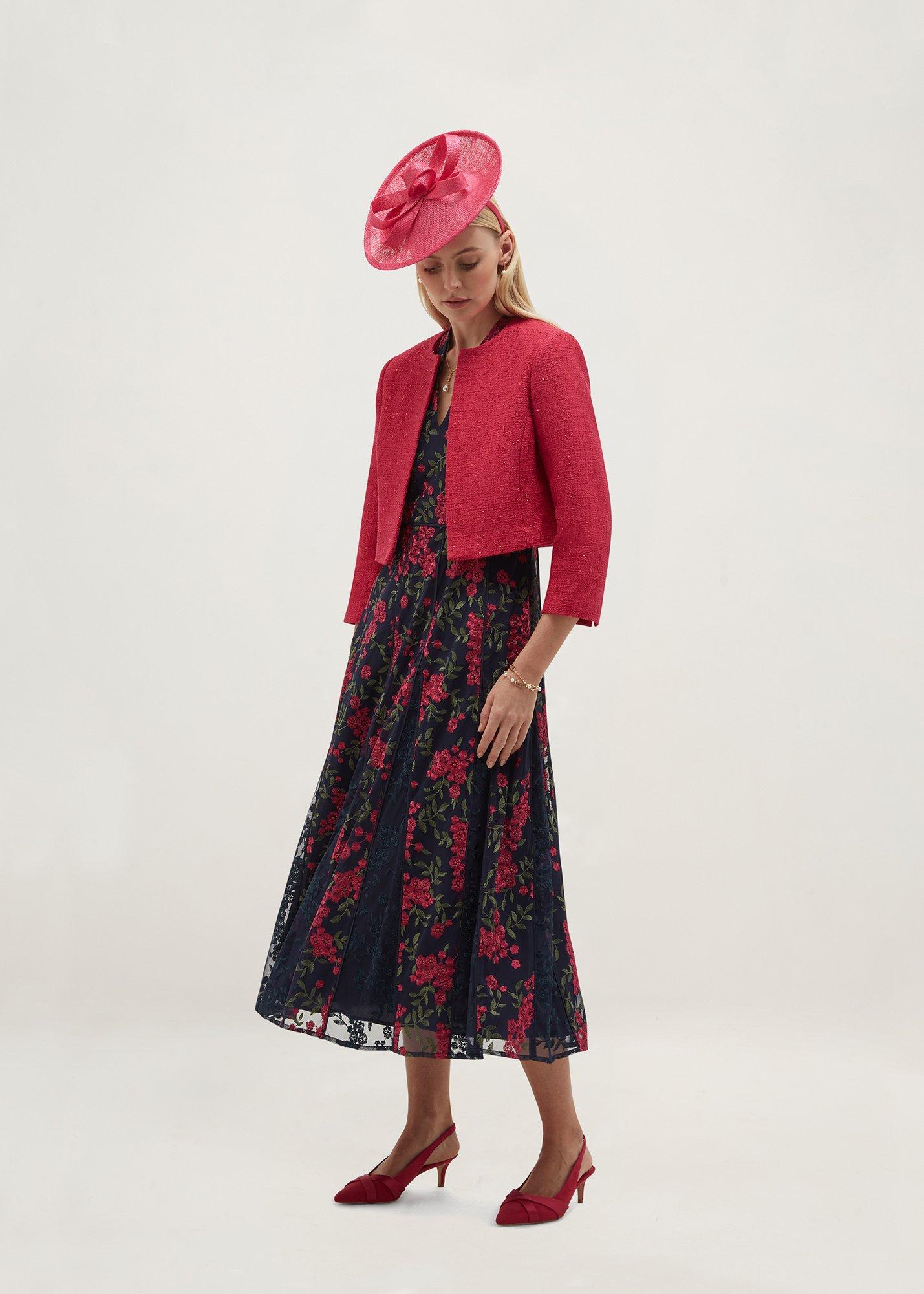 Quin Embroidered Dress, Midnight Pink, hi-res