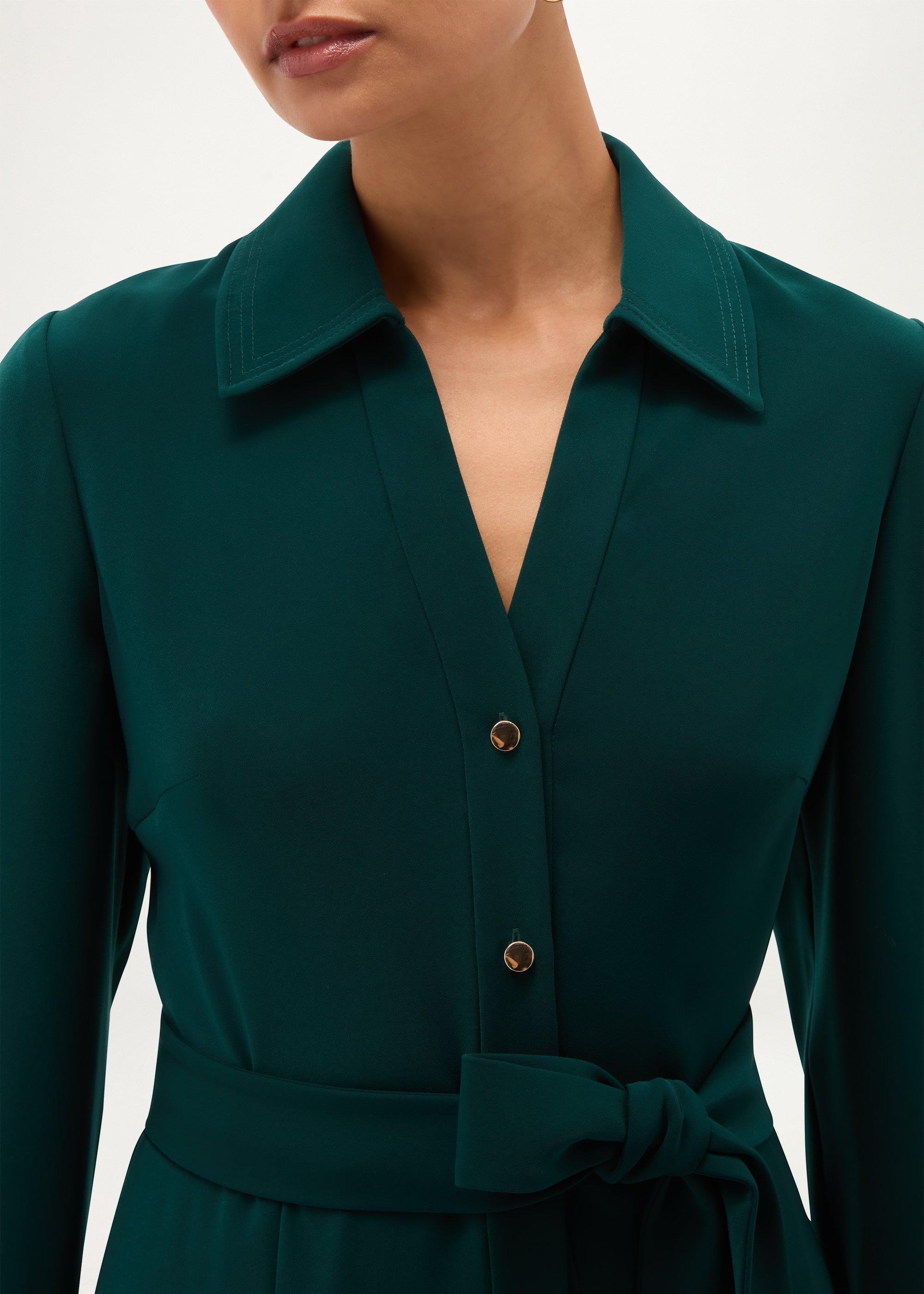 Mylie Silk Blend Dress, Dark Fir Green, hi-res
