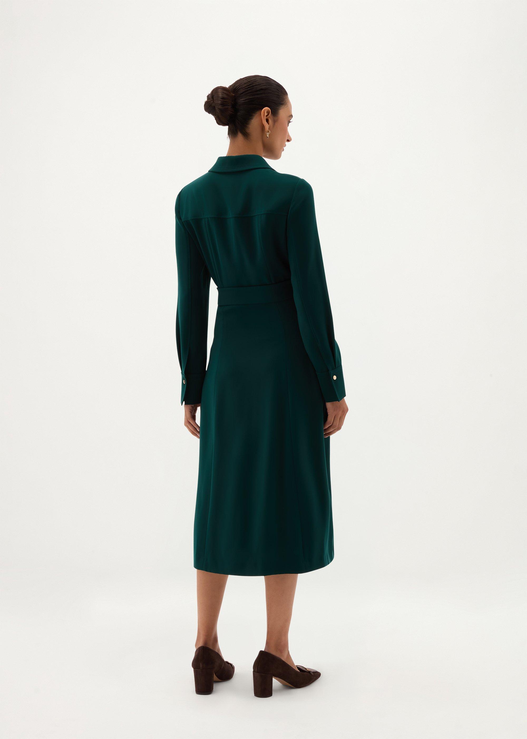 Mylie Silk Blend Dress, Dark Fir Green, hi-res
