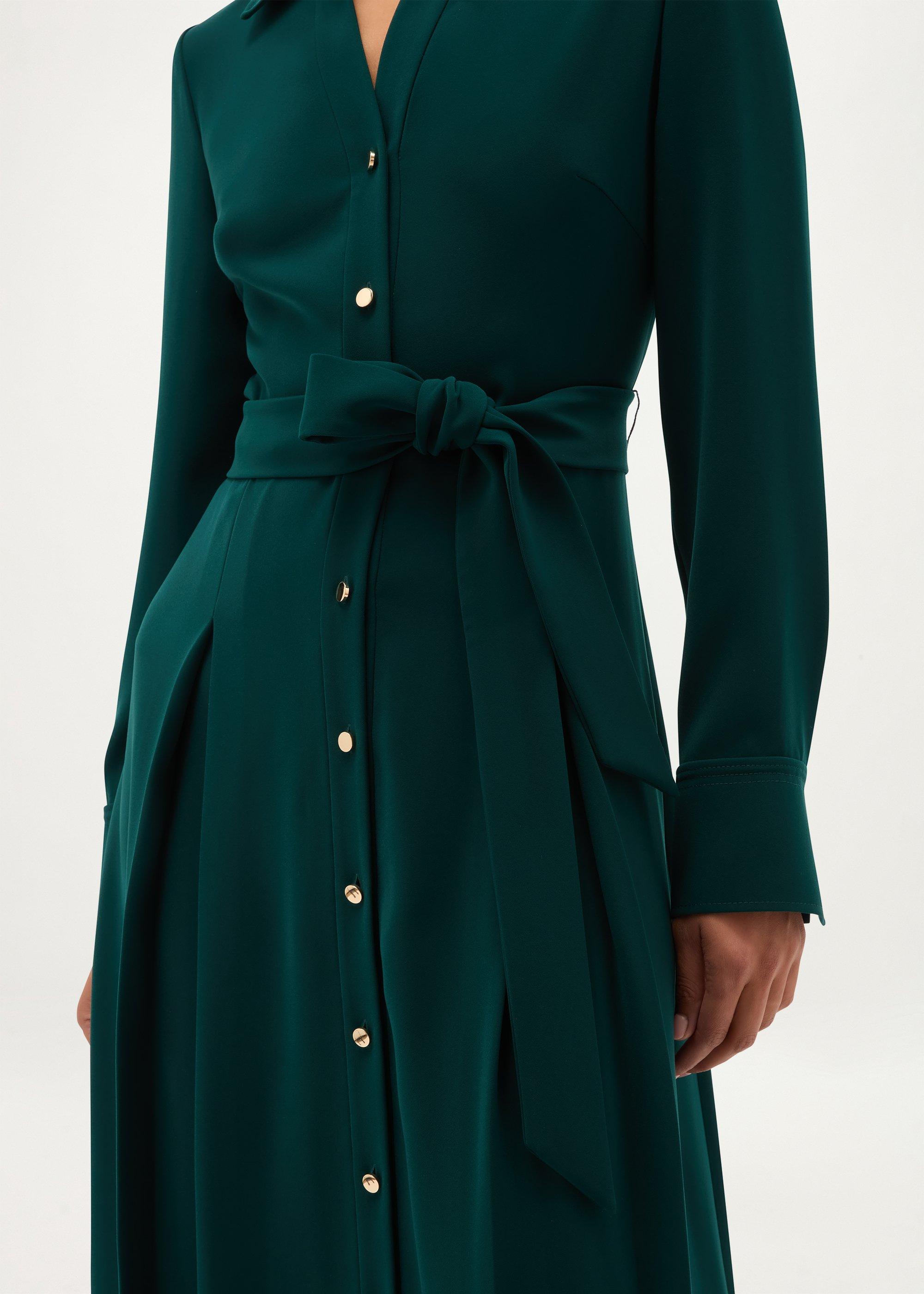 Mylie Silk Blend Dress, Dark Fir Green, hi-res