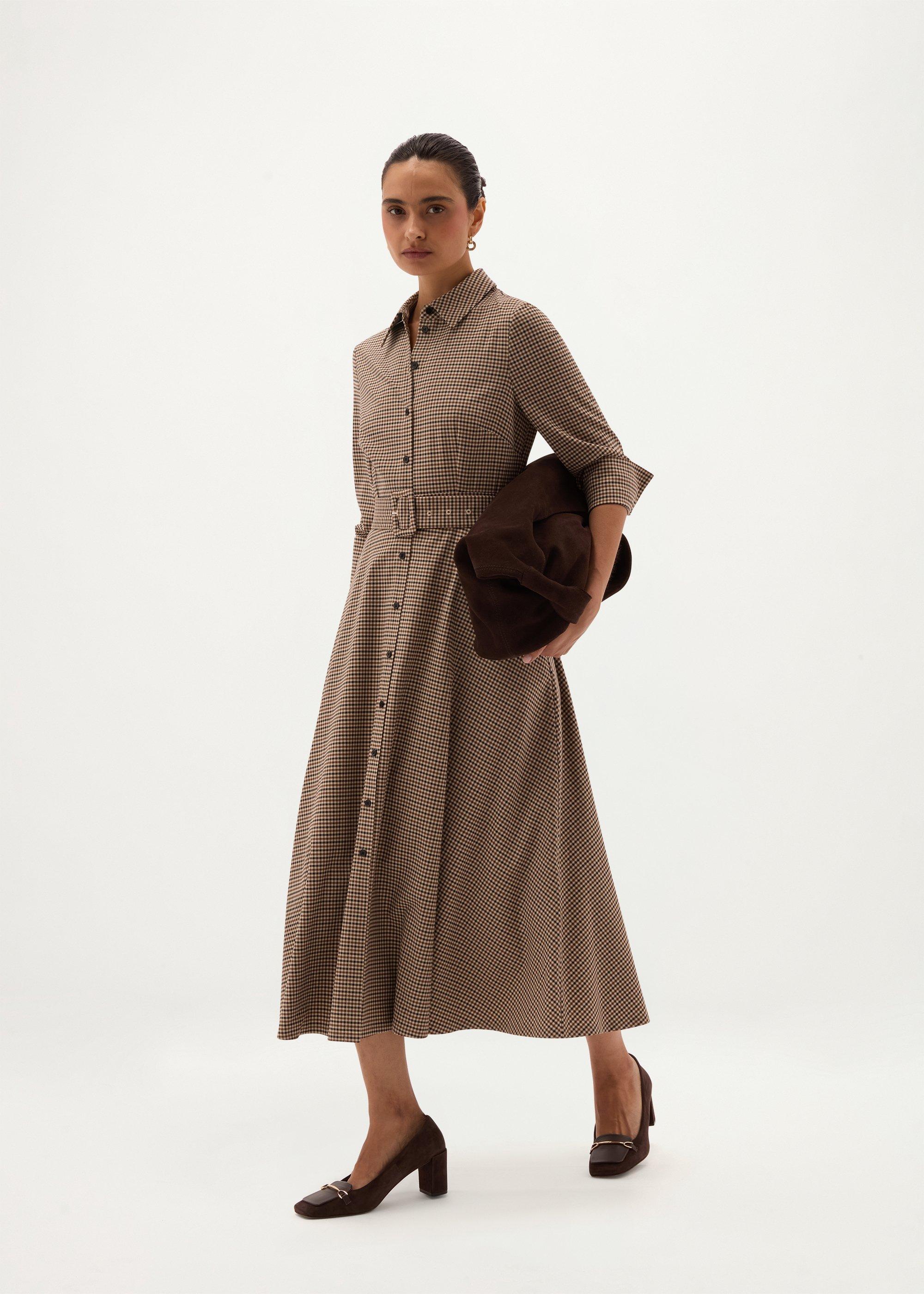 Maura Check Belted Dress