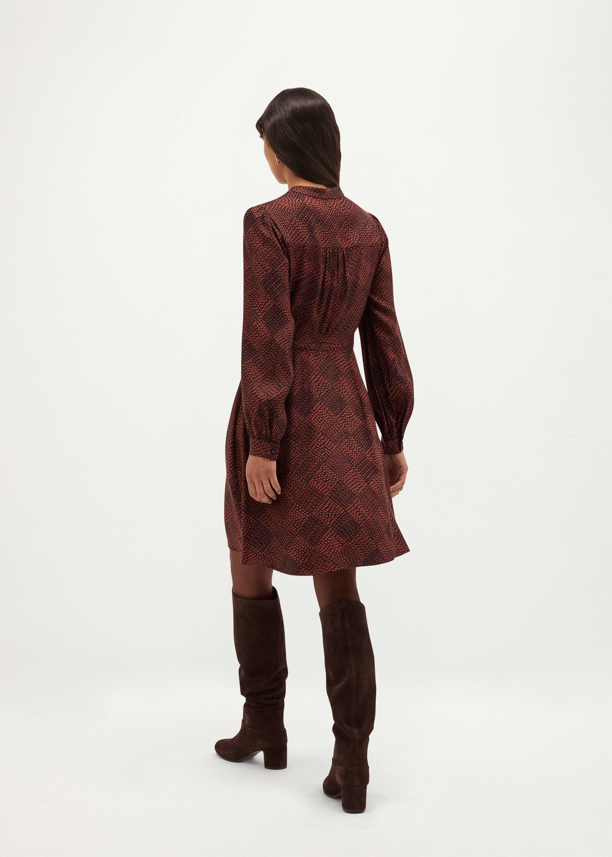 Hilary Popover Dress, Black Multi, hi-res