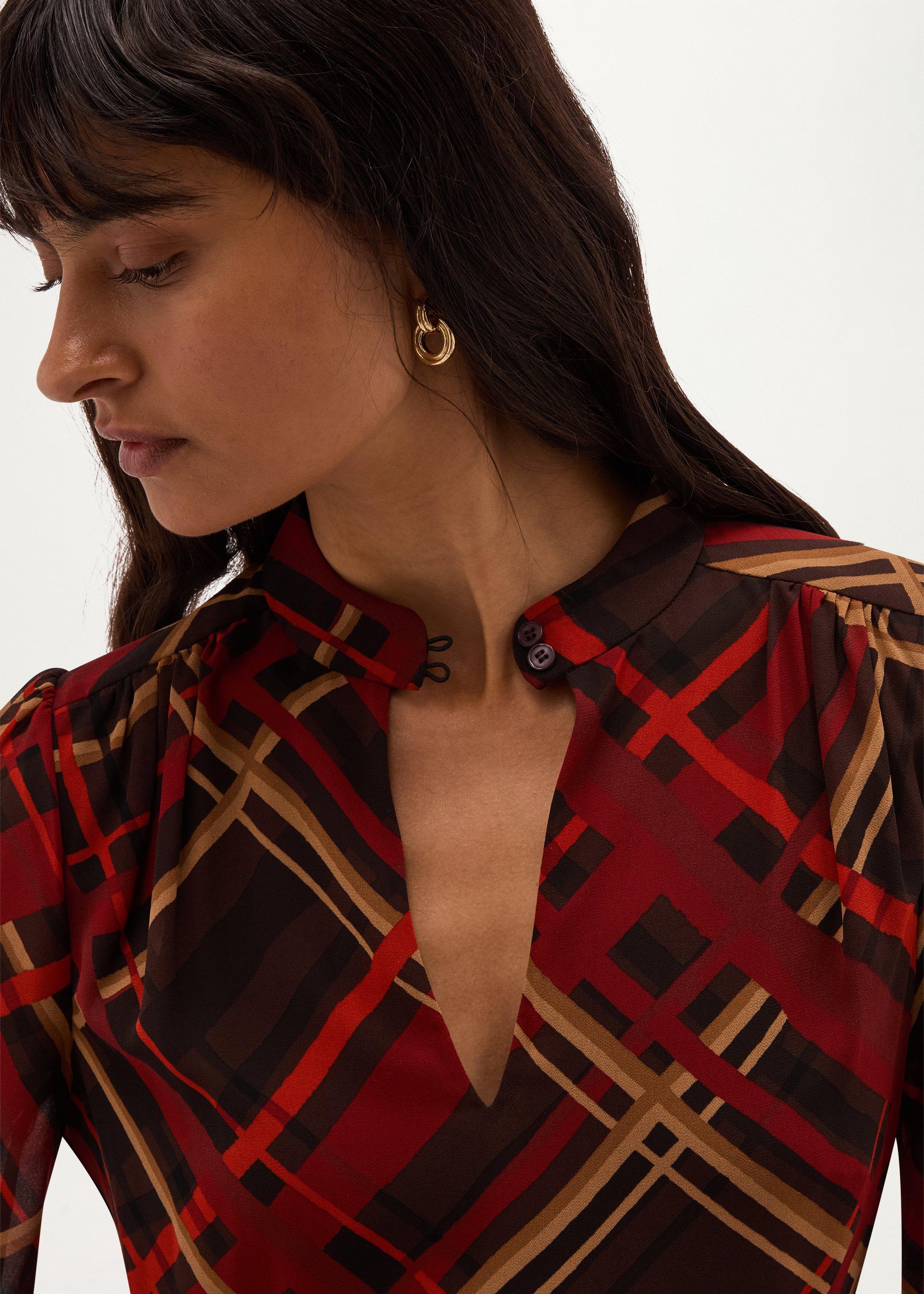 Ophelia Check Dress, Brown Multi, hi-res
