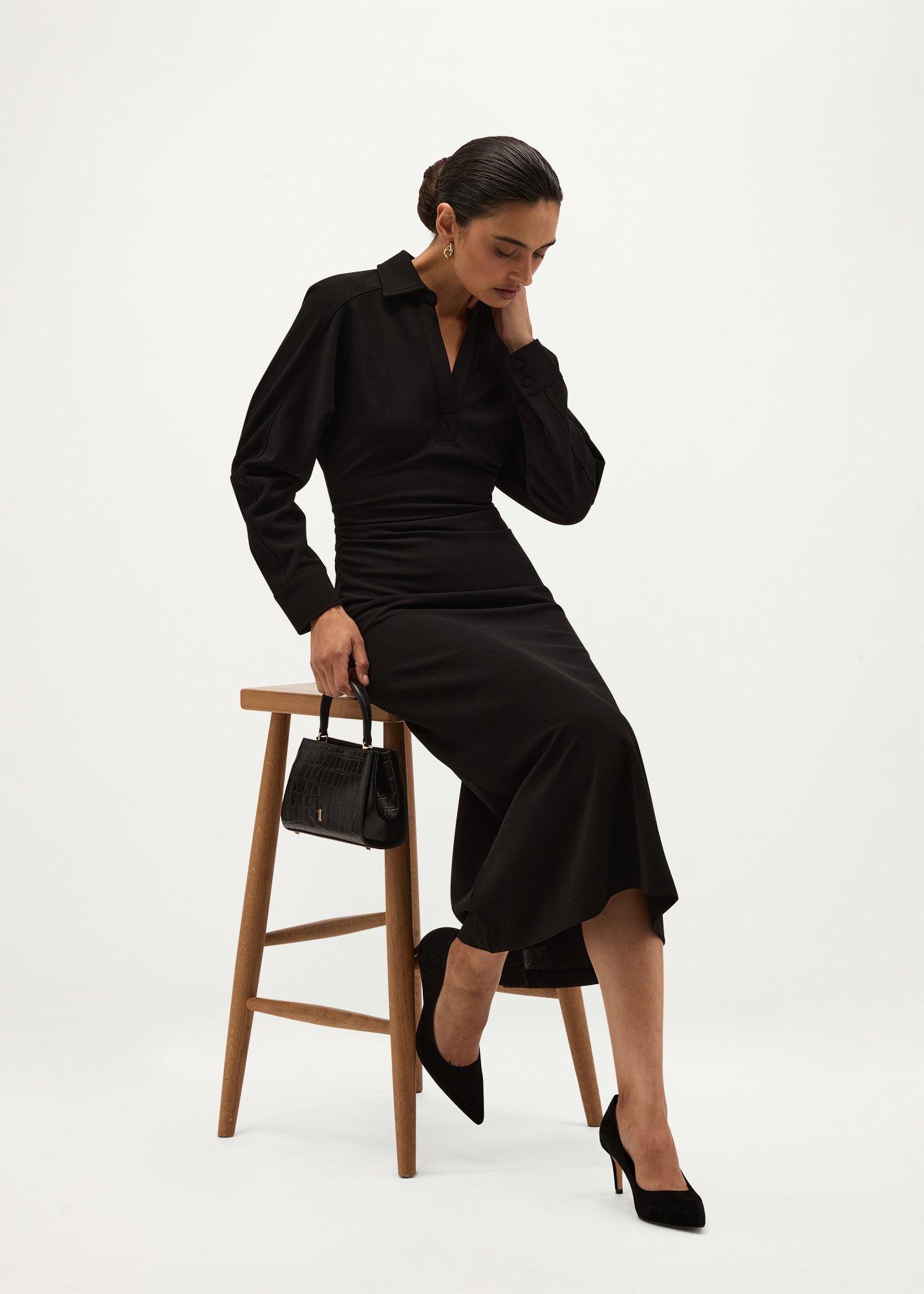Petula Jersey Dress, Hobbs Black, hi-res