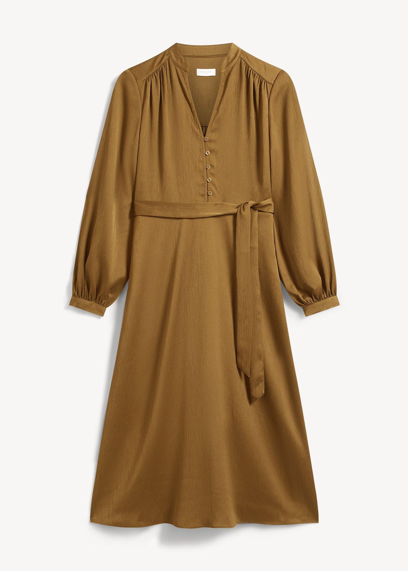Petite Katia Textured Dress, Khaki Green, hi-res