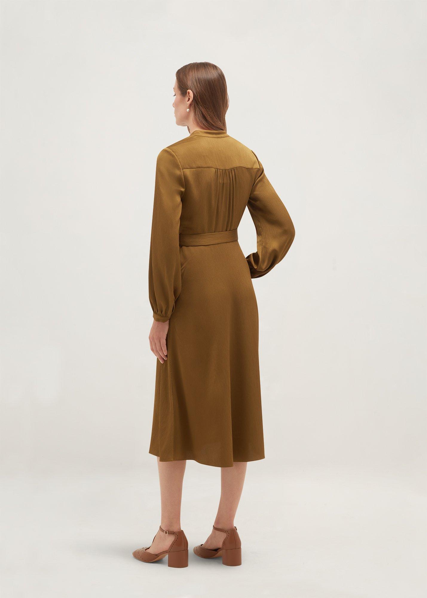 Petite Katia Textured Dress, Khaki Green, hi-res