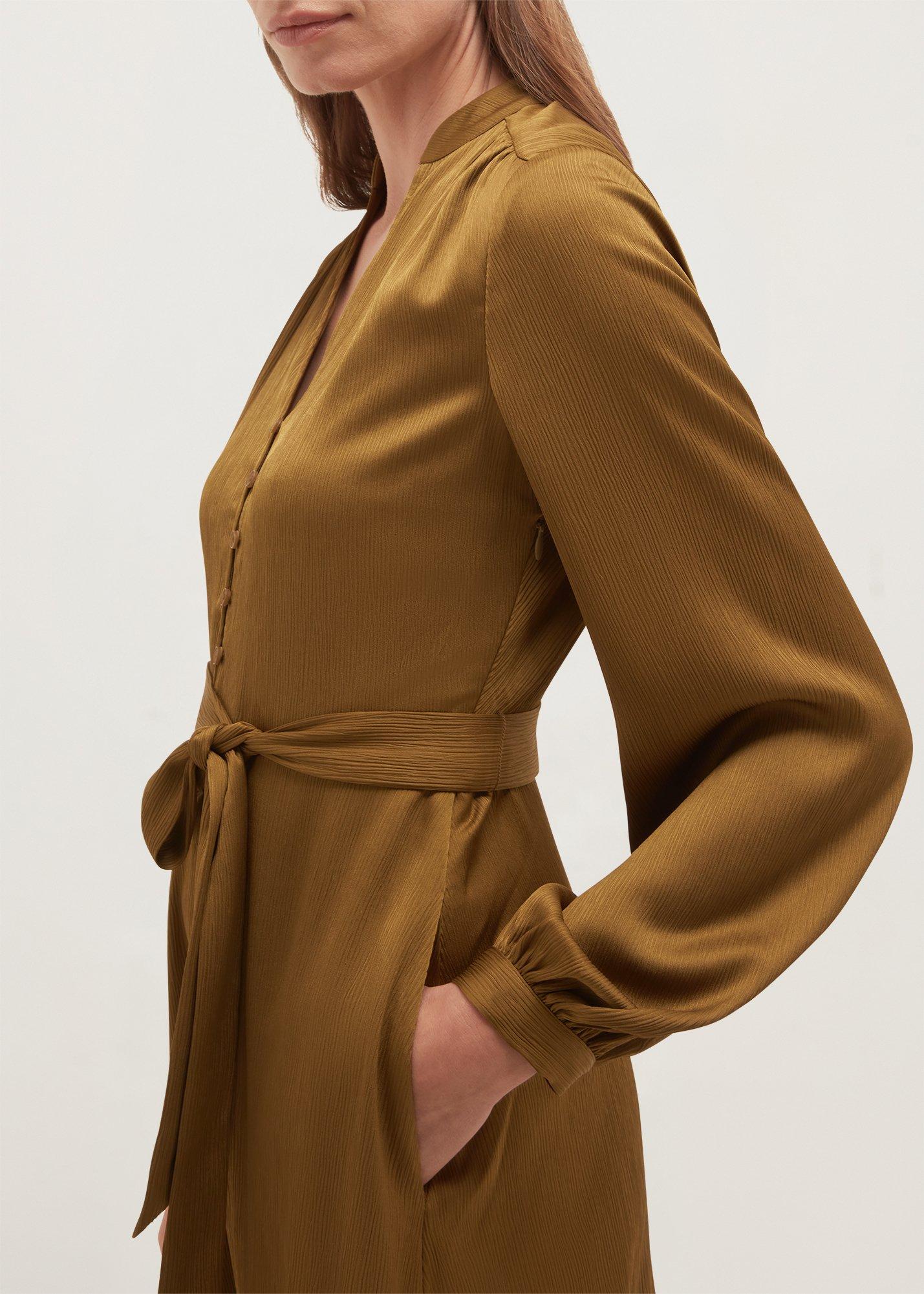 Petite Katia Textured Dress, Khaki Green, hi-res