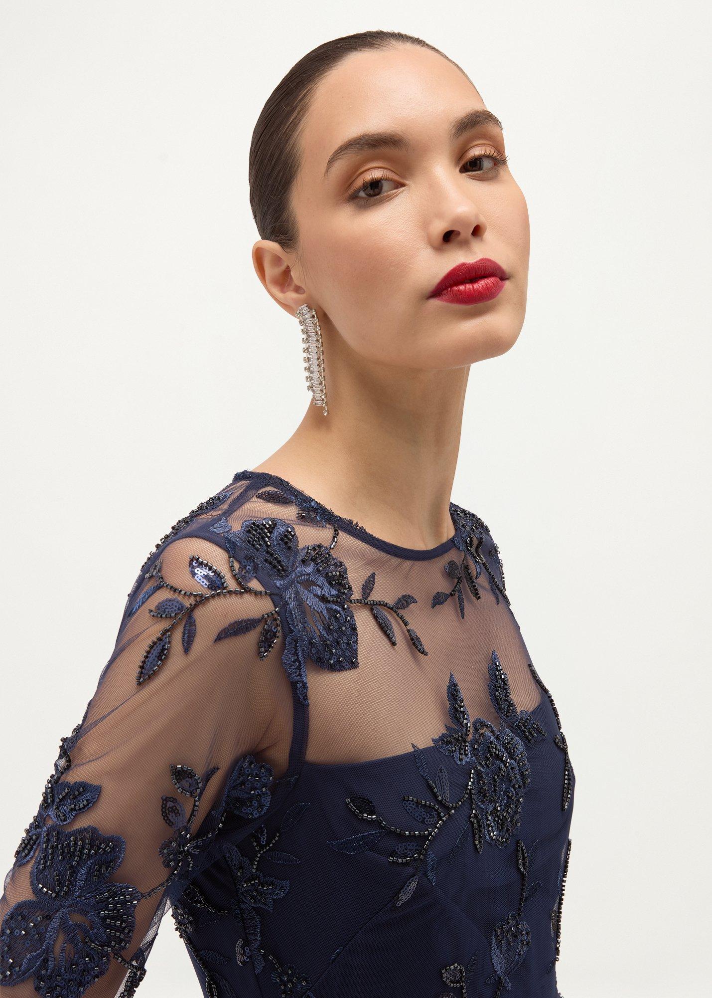 Petite Halle Dress, Midnight Navy, hi-res