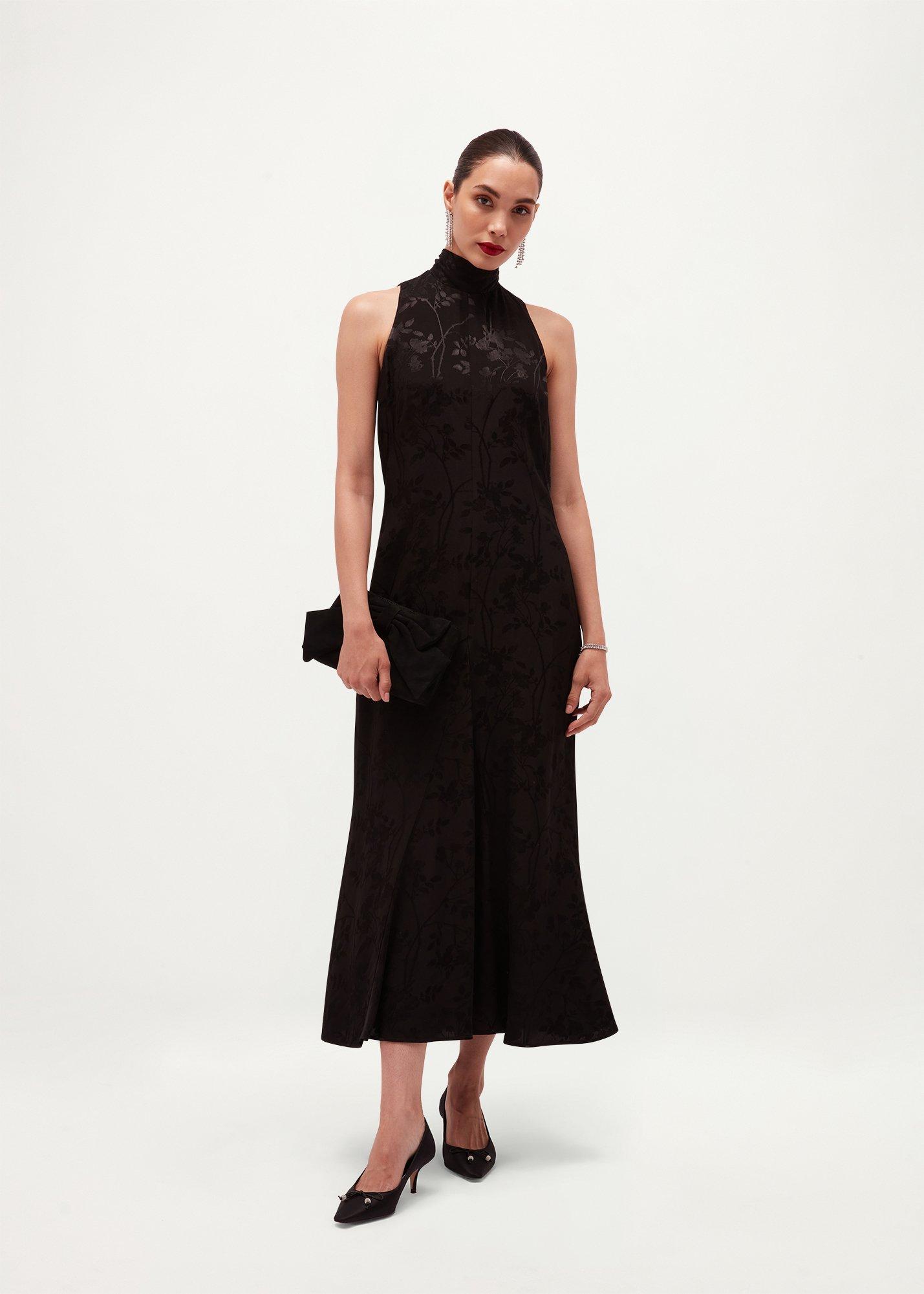 Townend Jacquard Dress, Black, hi-res