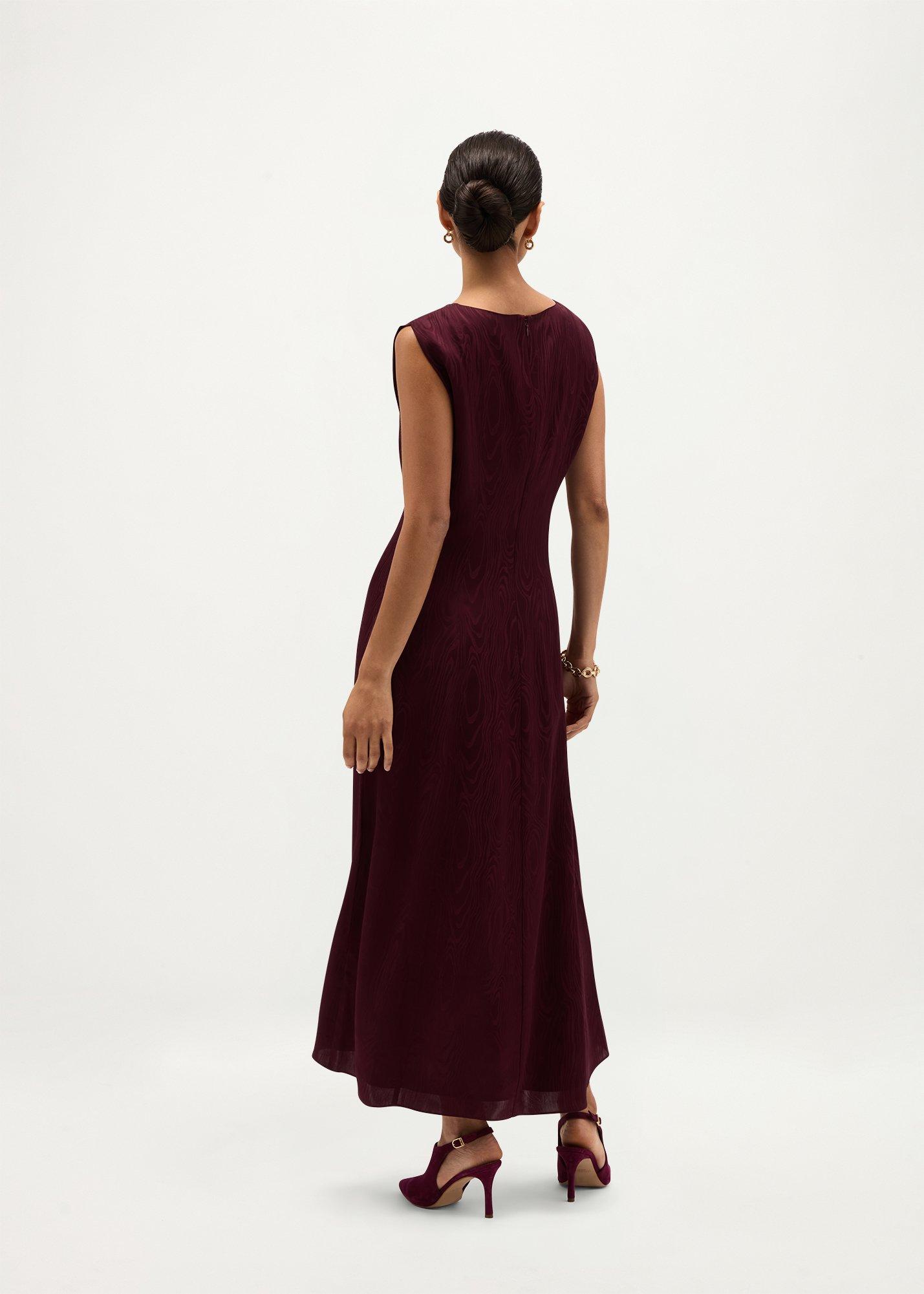 Primrose Moire Dress, Fig Purple, hi-res