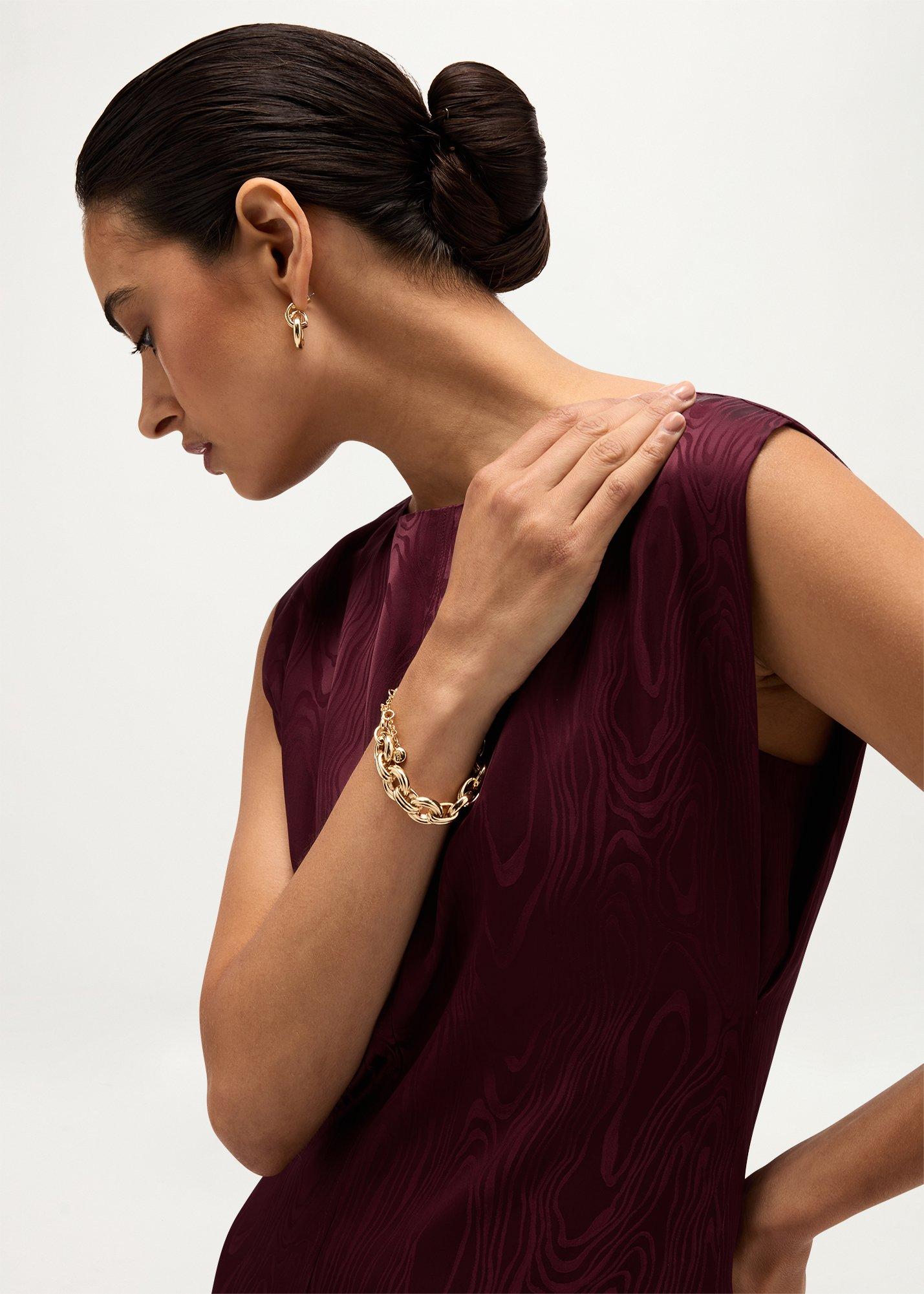 Primrose Moire Dress, Fig Purple, hi-res