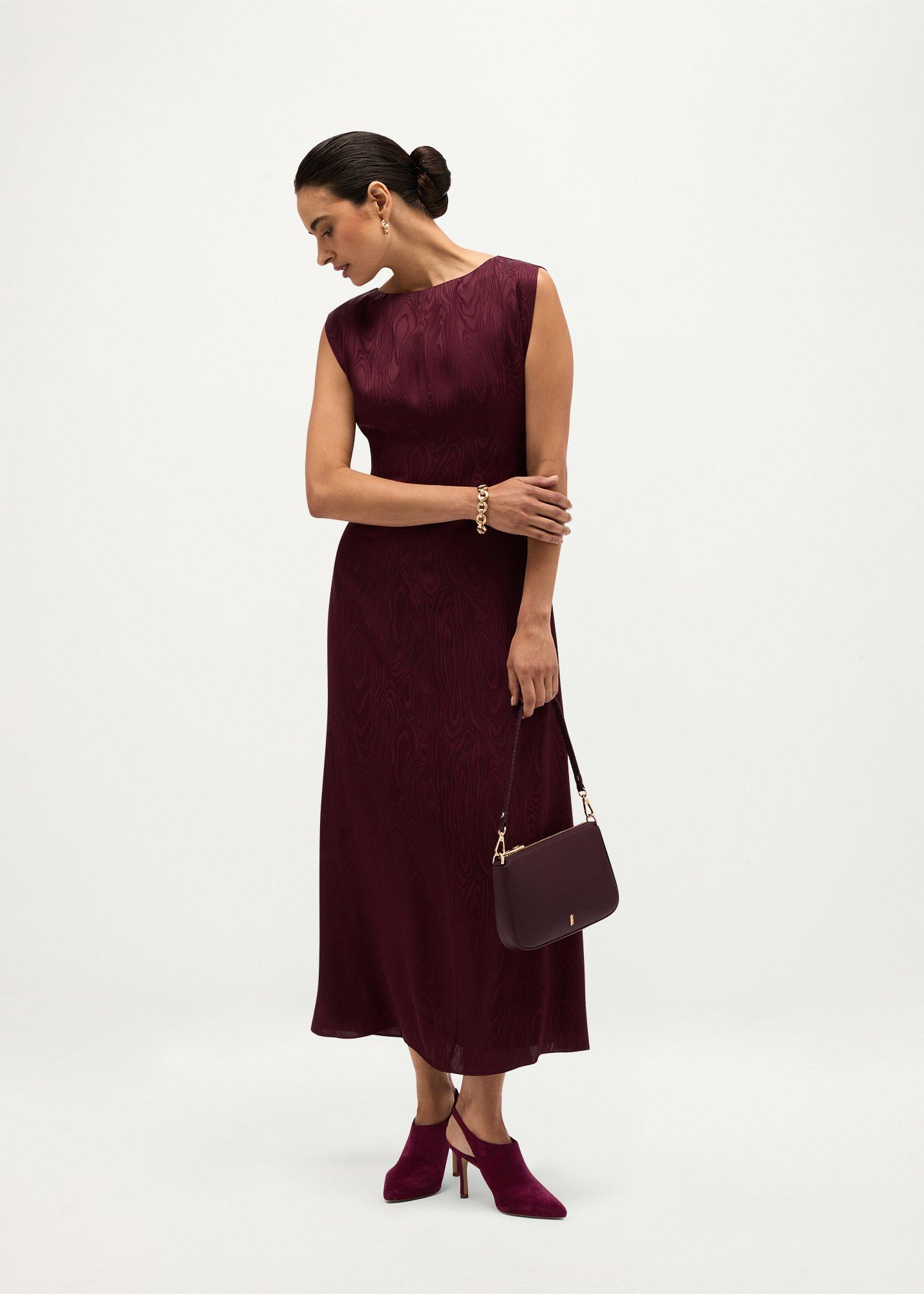 Primrose Moire Dress, Fig Purple, hi-res