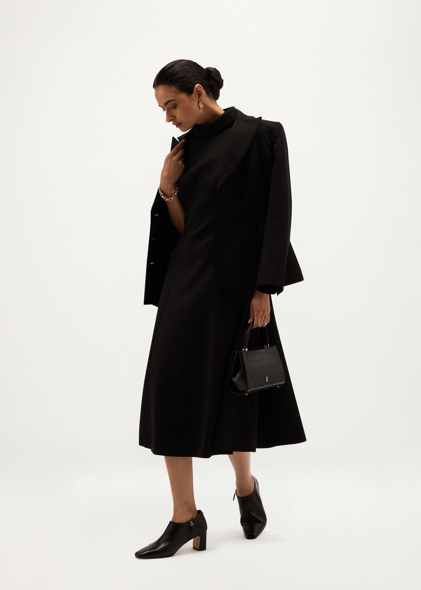 Lavinia Wool Blend Dress, Black, hi-res