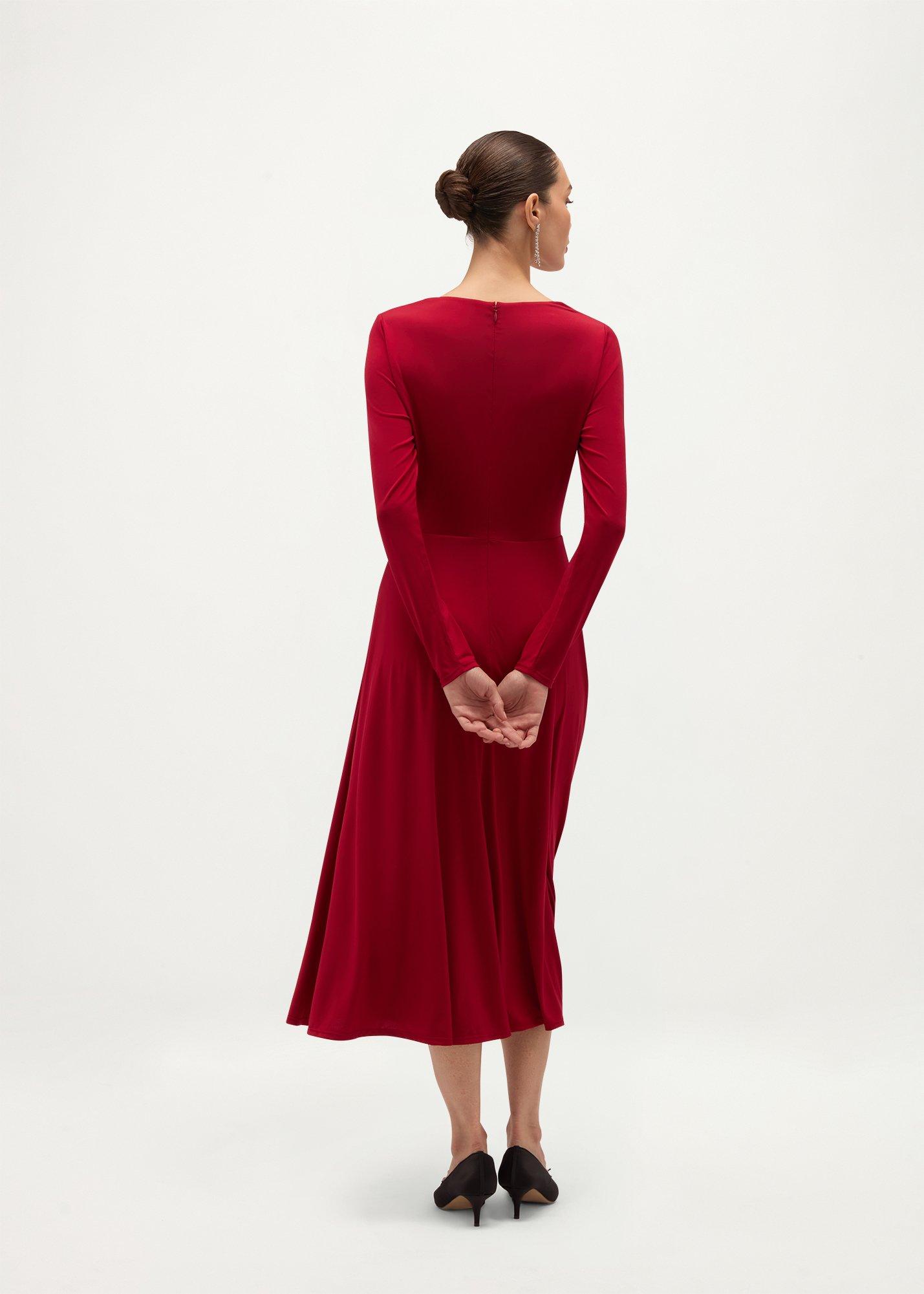 Valeria Jersey Dress, Lipstick Red, hi-res
