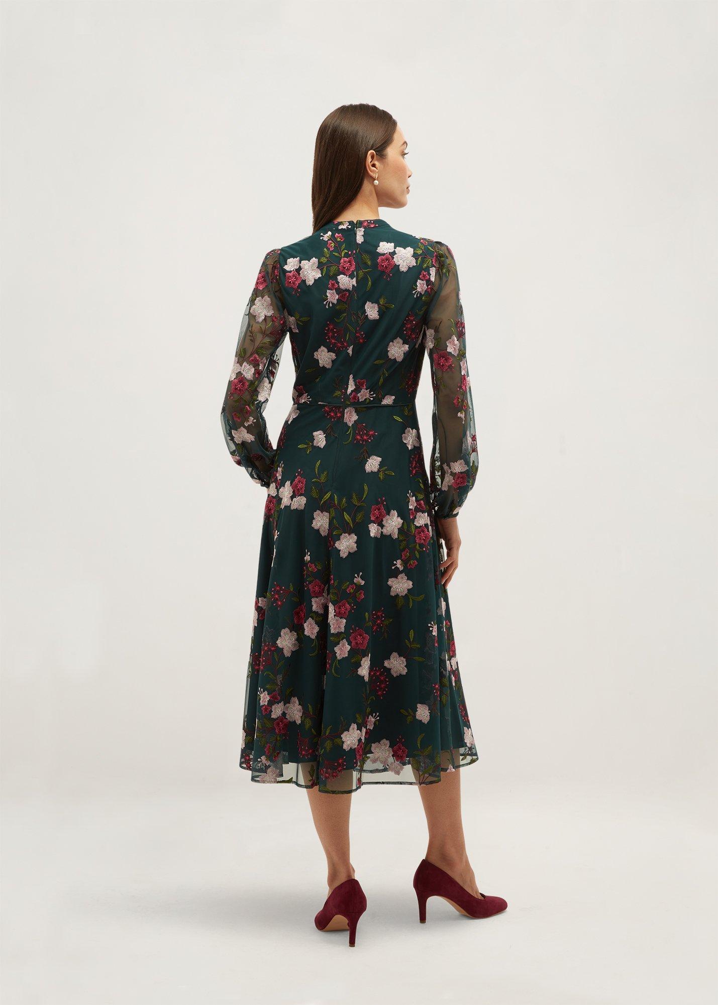 Flo Embroidered Dress, Evergreen Multi, hi-res