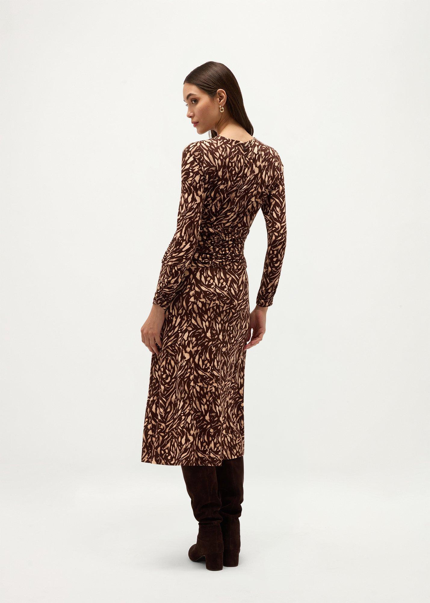 Anna Jersey Dress, Brown Multi, hi-res