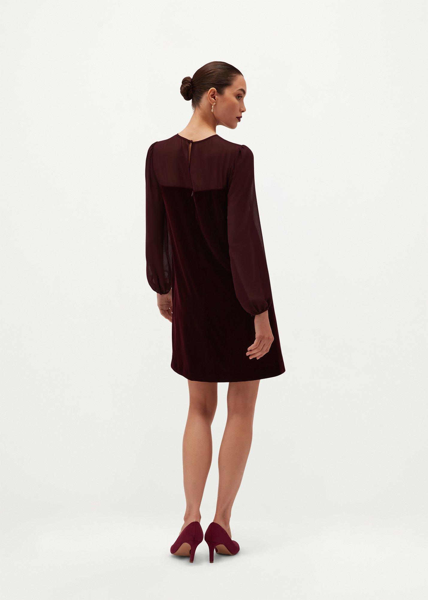 Hana Velvet Popover Dress, Mulberry Purple, hi-res