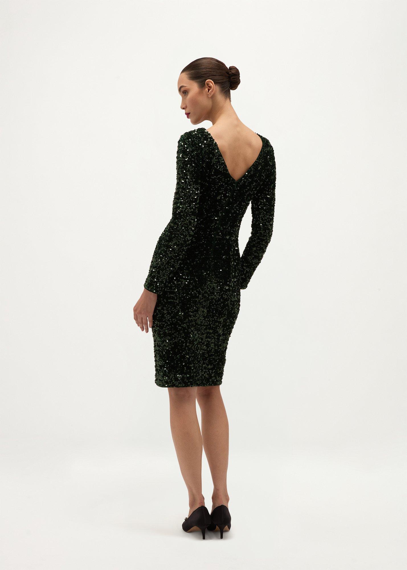 Sawyer Sequin Dress, Evergreen, hi-res