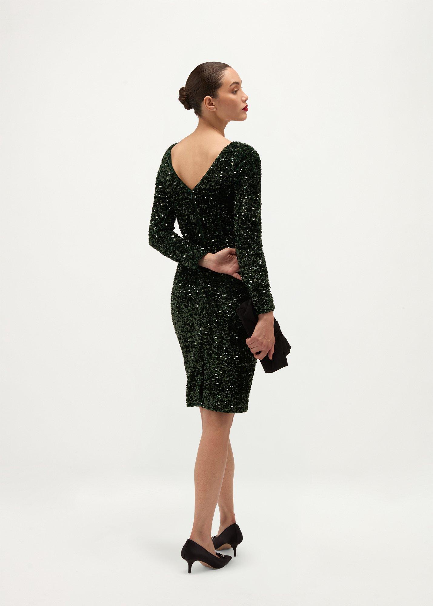 Sawyer Sequin Dress, Evergreen, hi-res