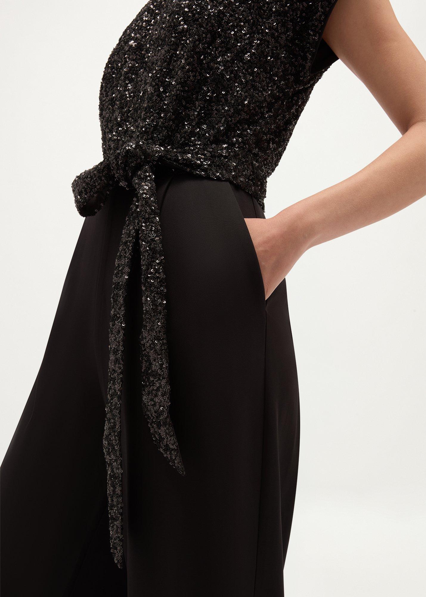 Lilah Sequin Jumpsuit, Black, hi-res