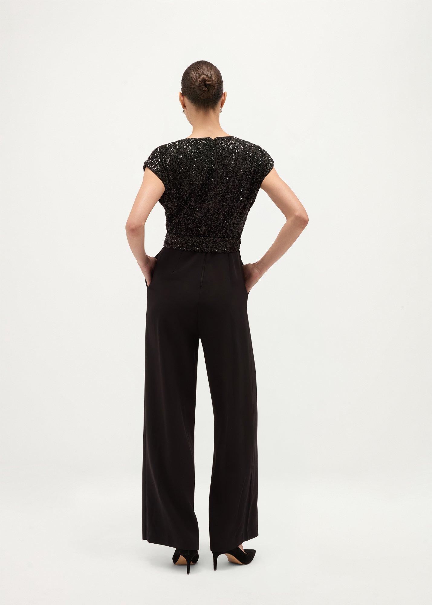 Lilah Sequin Jumpsuit, Black, hi-res