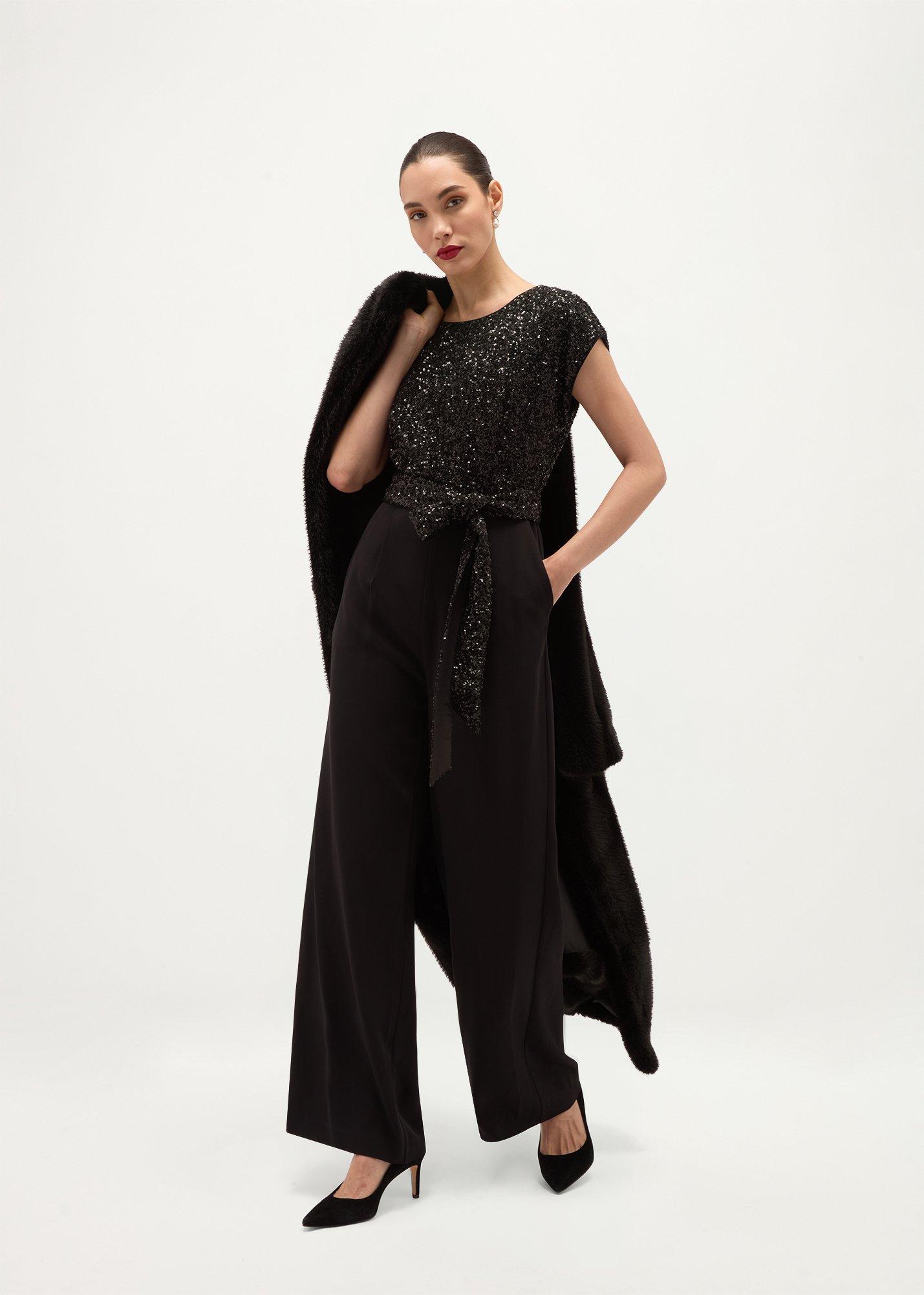 Petite Lilah Jumpsuit, Black, hi-res