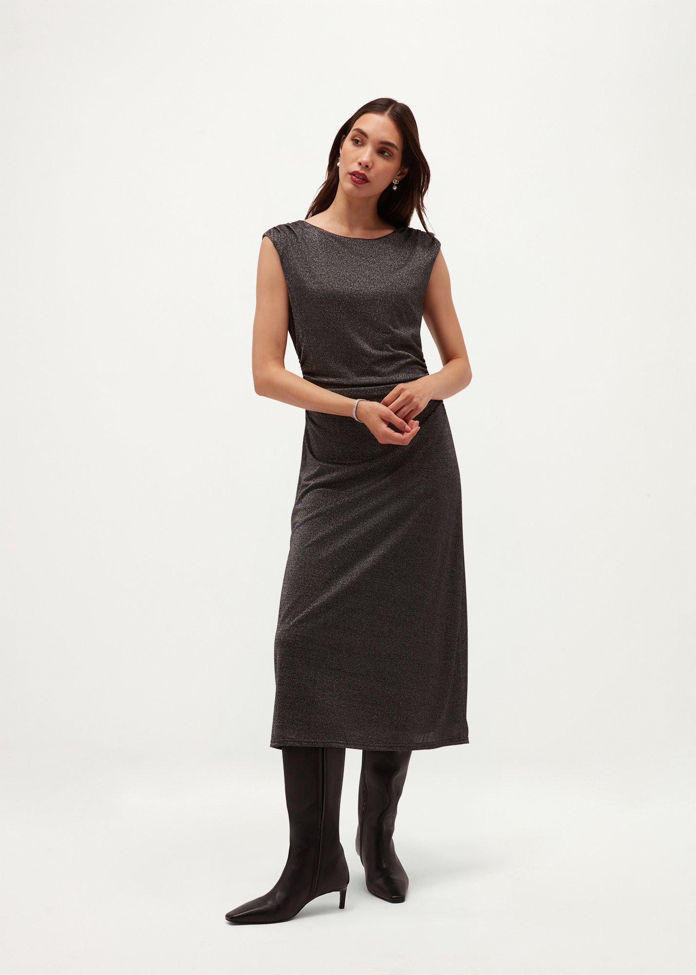 Liana Jersey Sparkle Dress, Silver, hi-res