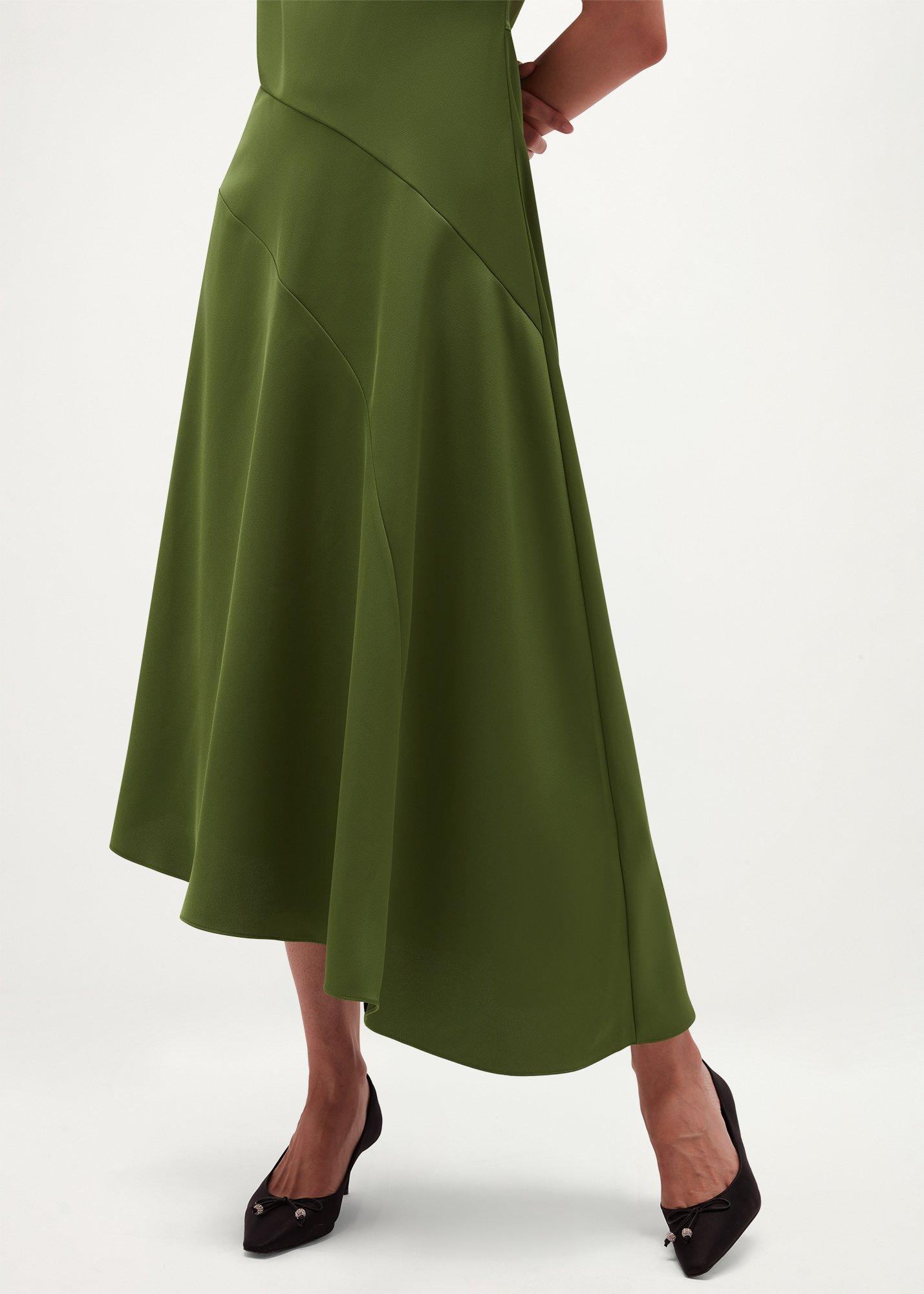 Avebury Satin Dress, Sencha Green, hi-res
