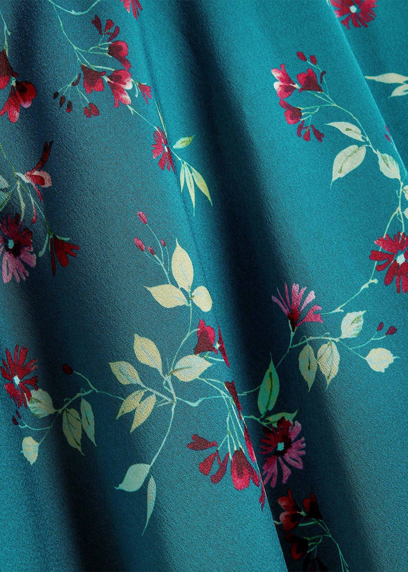 Petite Alba Floral Satin Dress, Lagoon Multi, hi-res