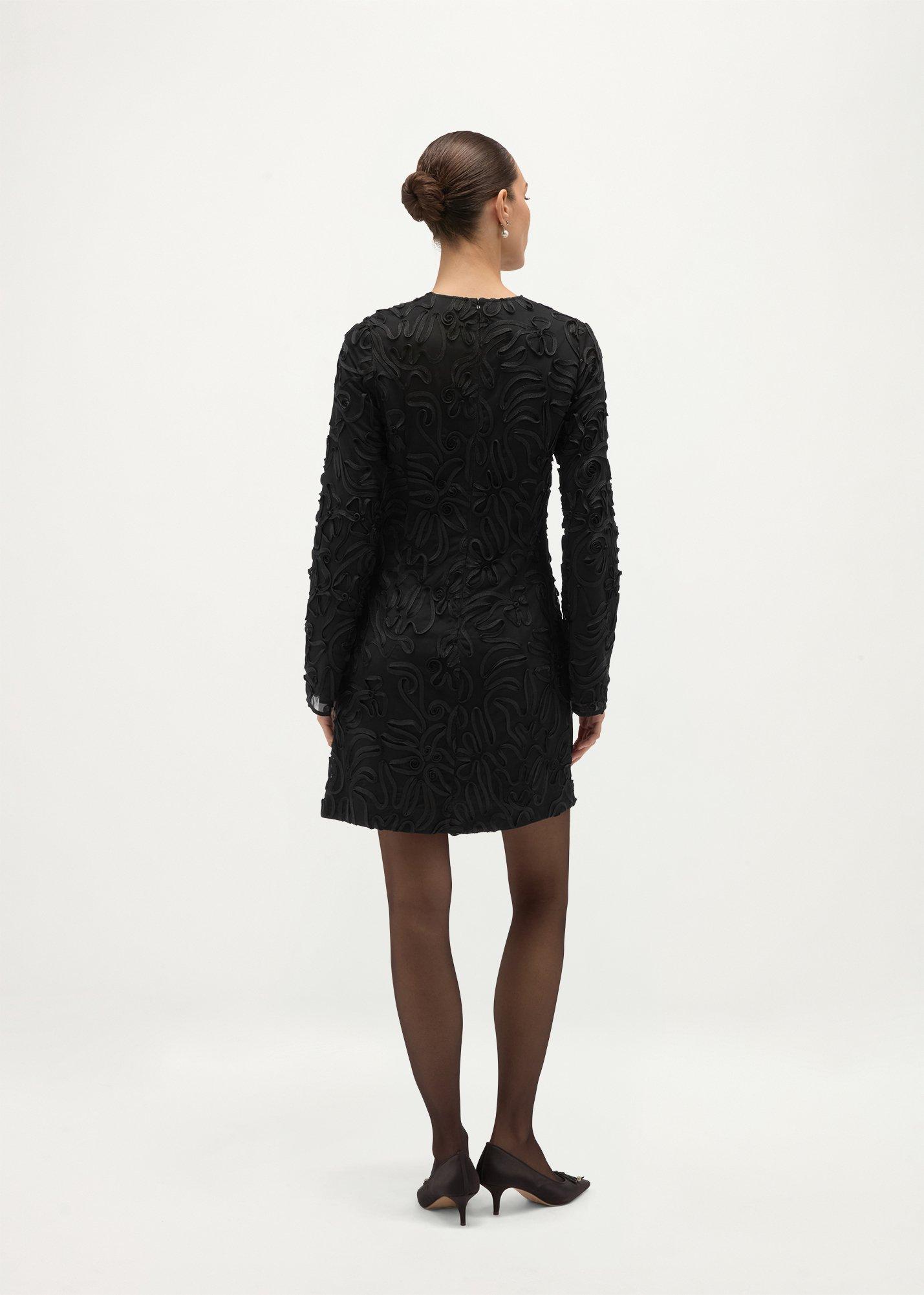 Rutherford Tapework Mini Dress, Black, hi-res