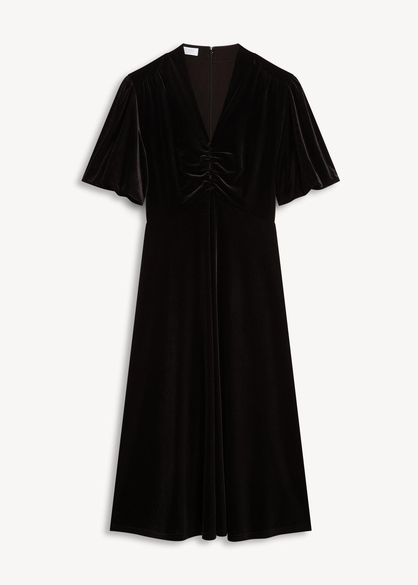 Eleanora Velvet Button Through Dress