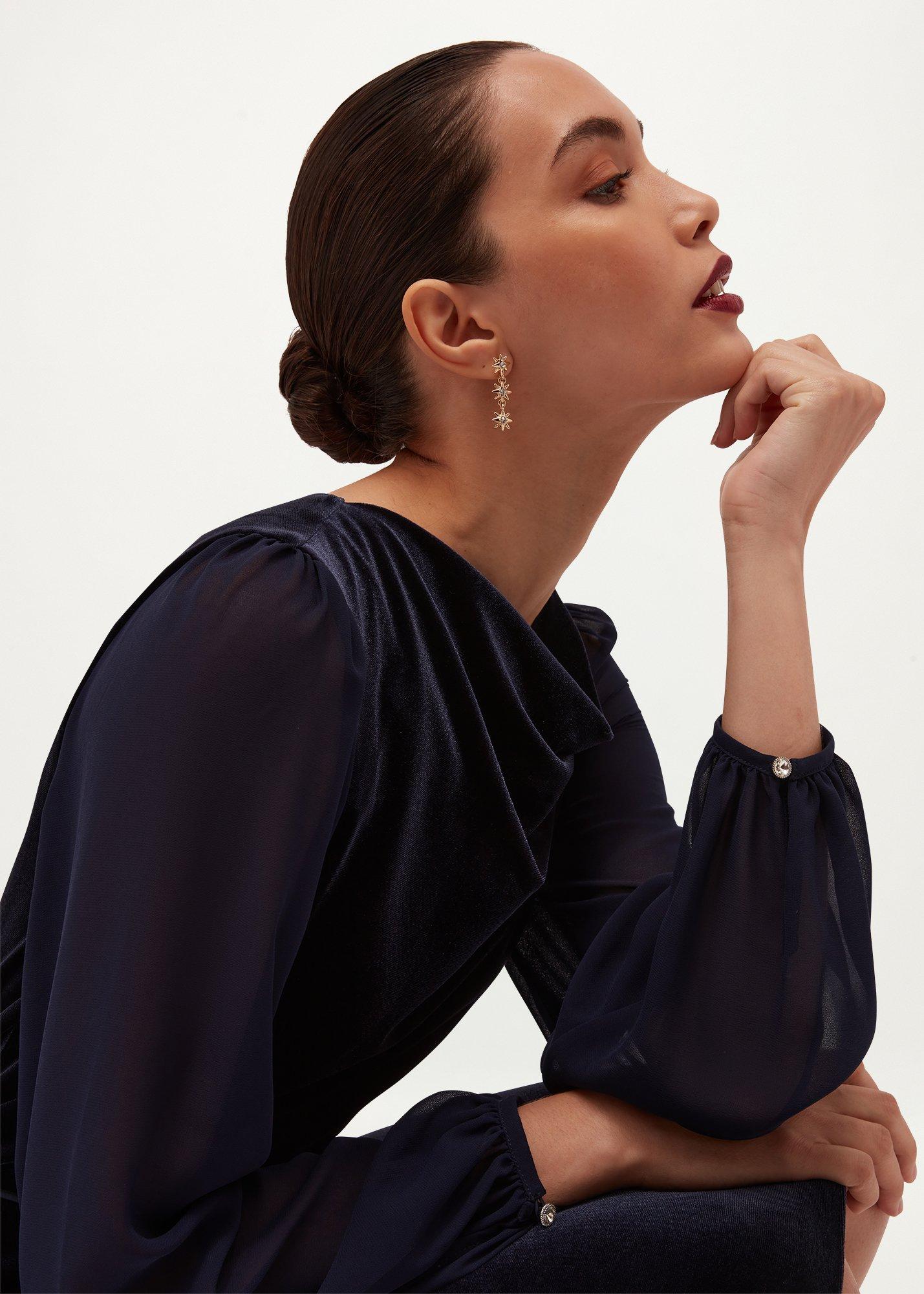 Anastasia Velvet Dress, Midnight Navy, hi-res