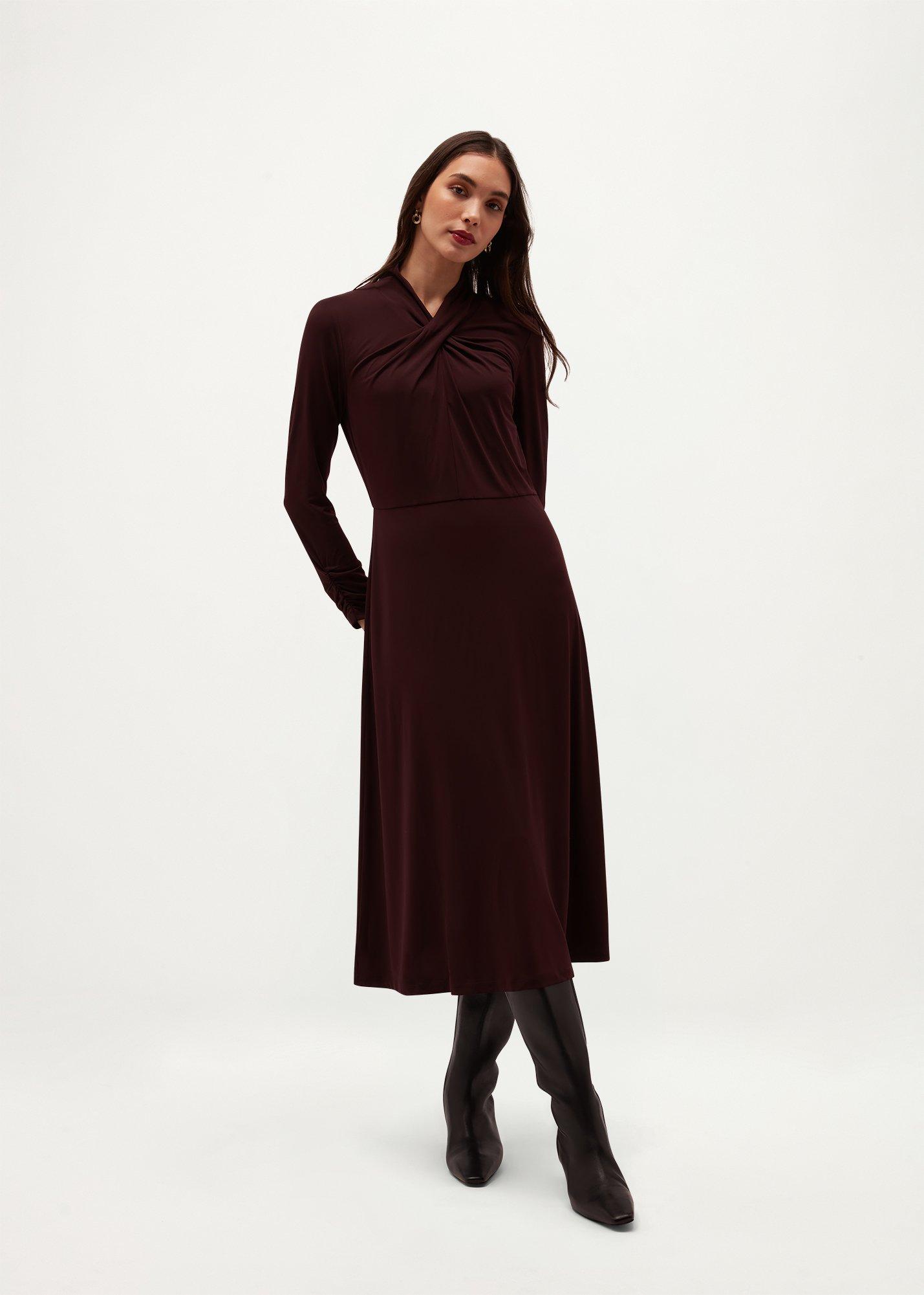 Aliza Jersey Dress, Malbec Purple, hi-res