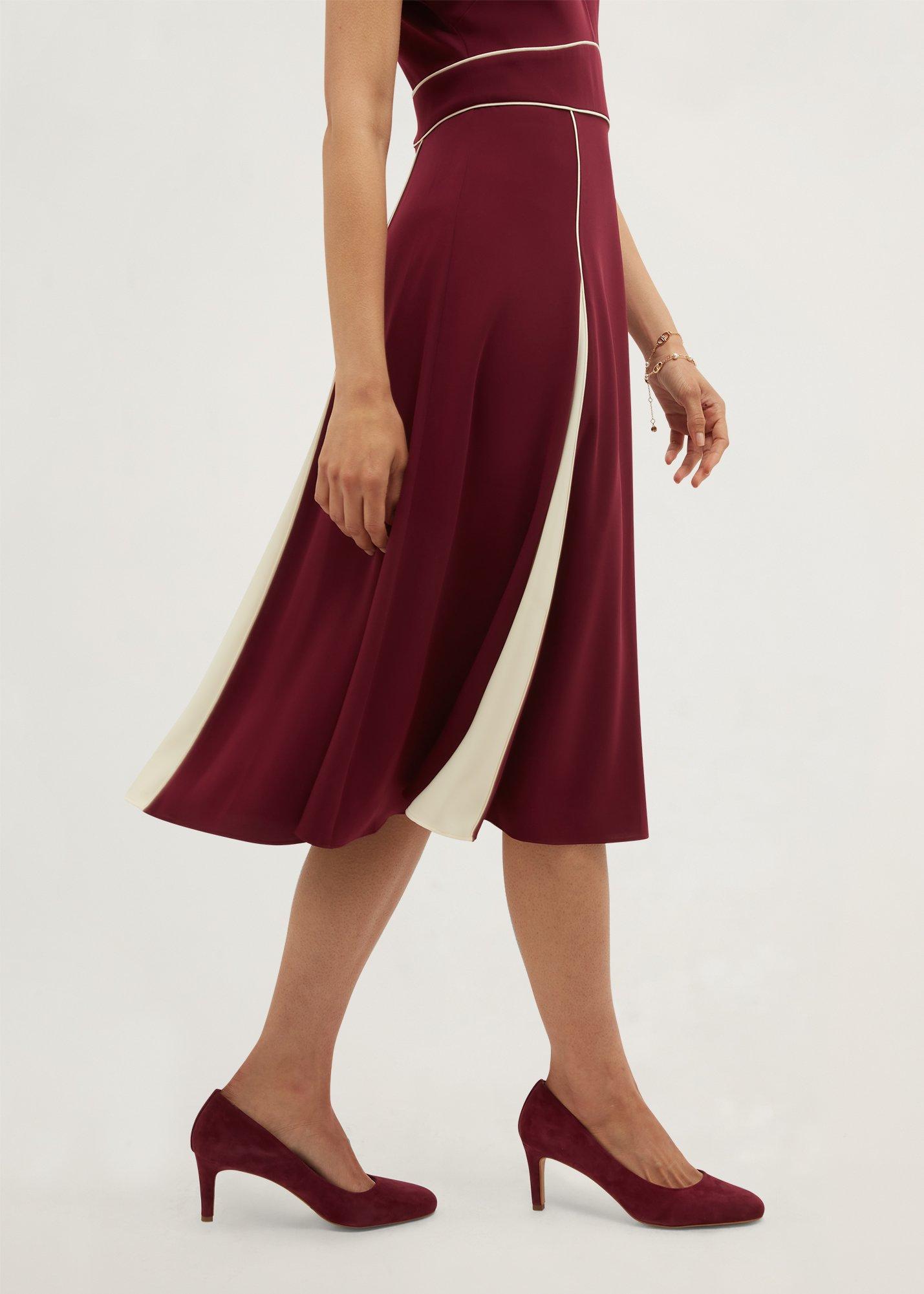 Viola Colourblock Dress, Plum Cream, hi-res