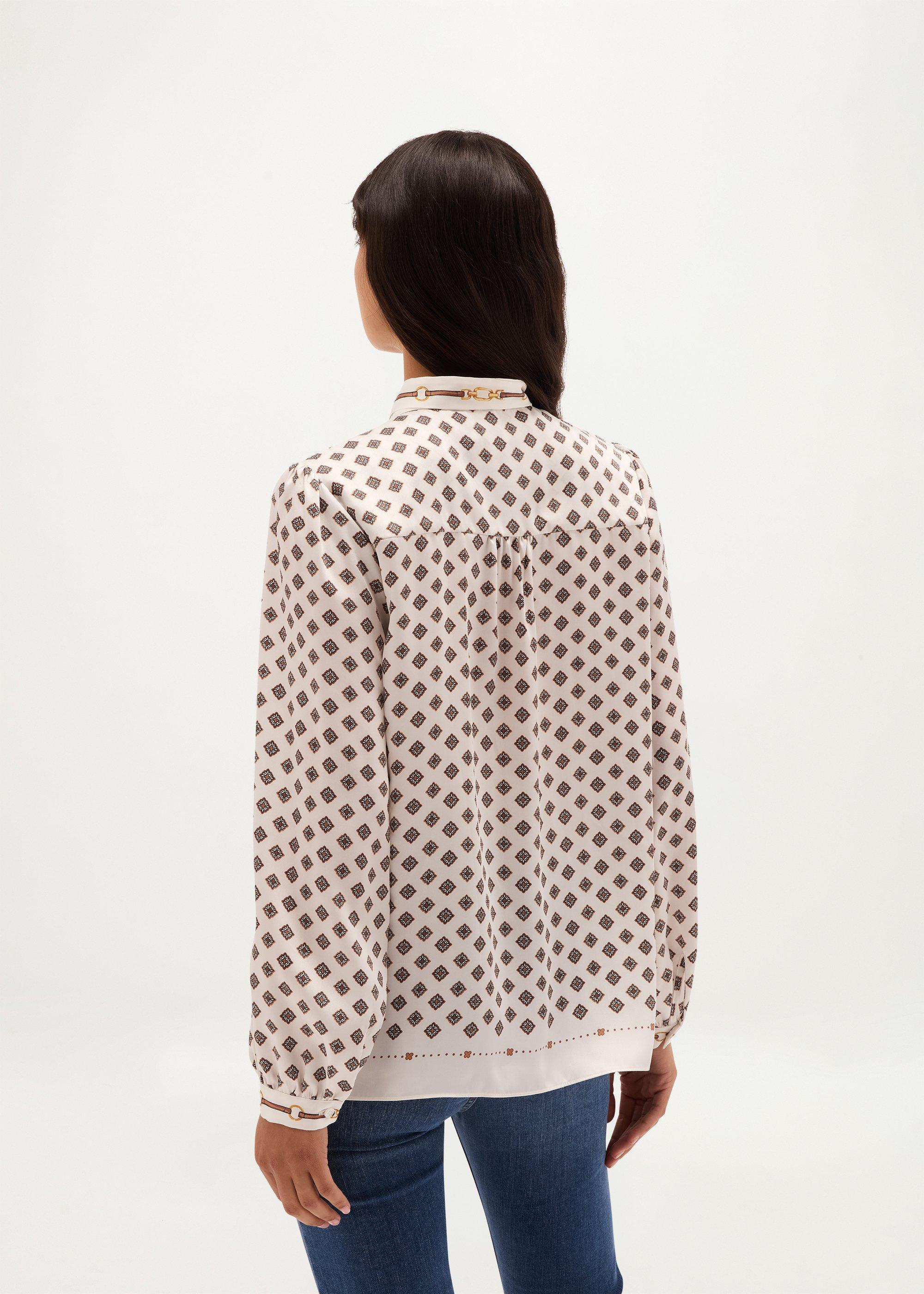Iva Blouse, Ivory Camel, hi-res