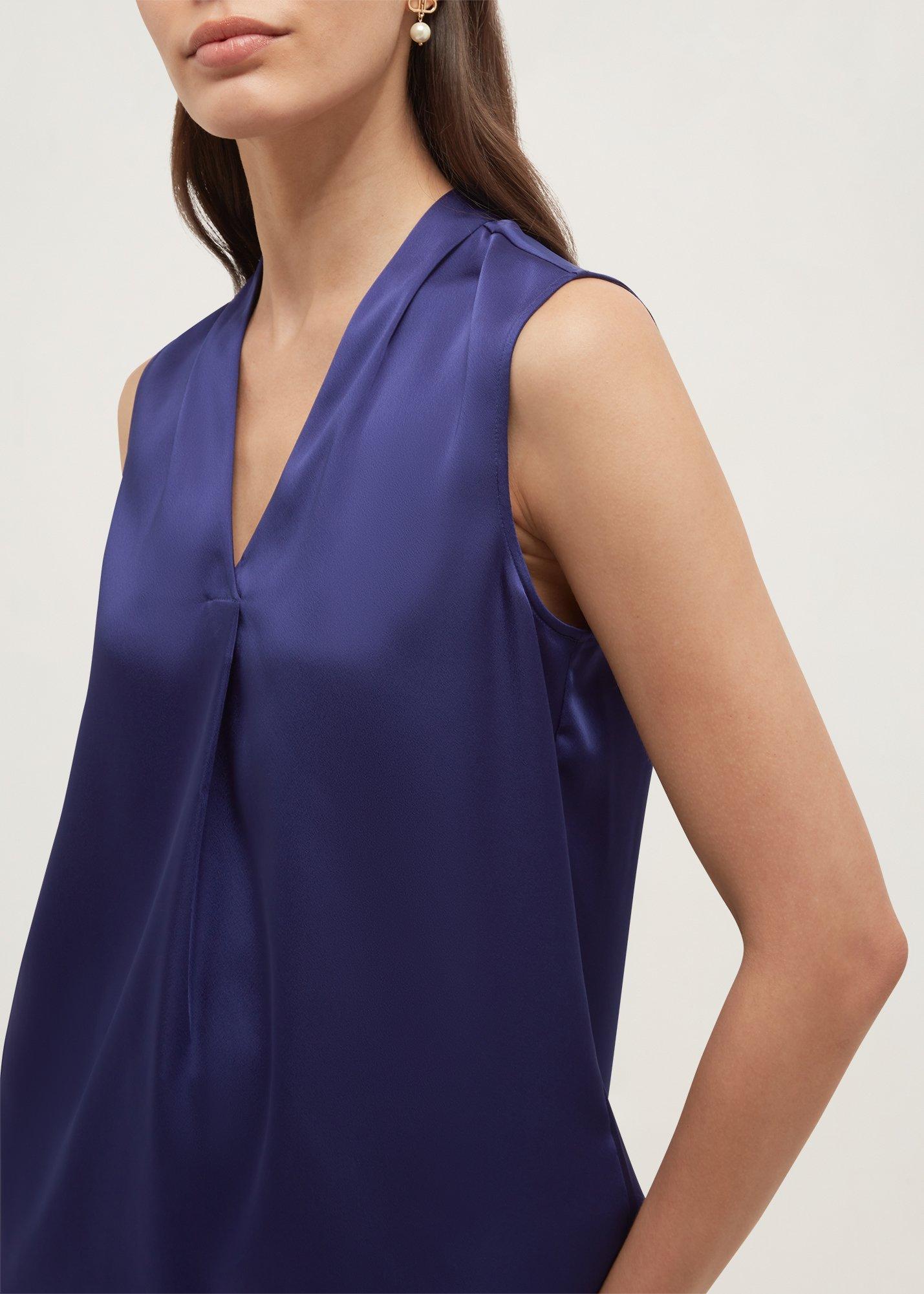 Alora Satin Blouse, Violet Blue, hi-res