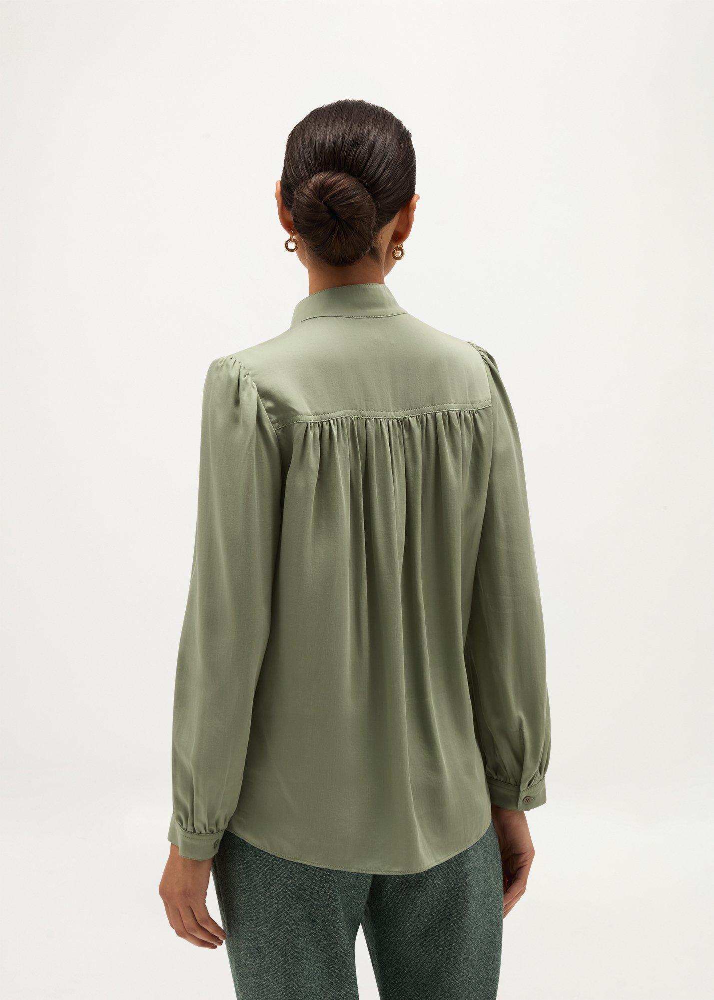 Gwen Satin Blouse, Cool Sage Green, hi-res