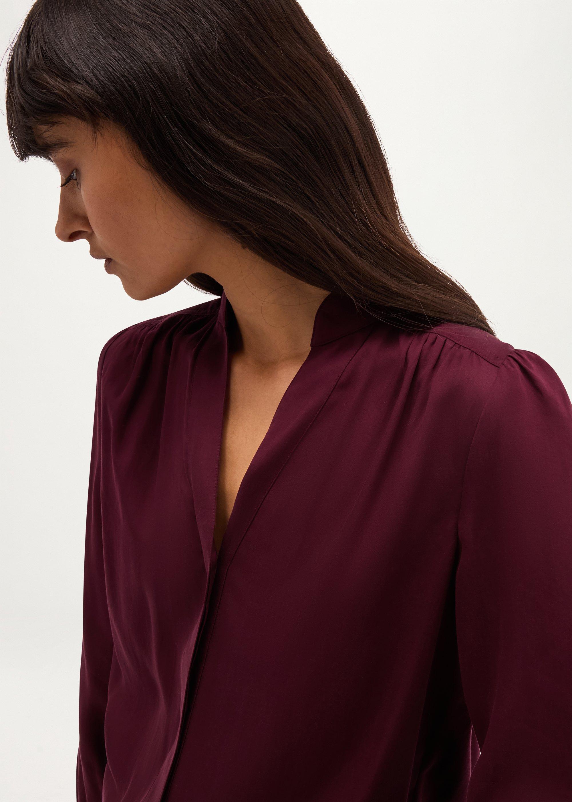 Gwen Satin Blouse, Fig Purple, hi-res