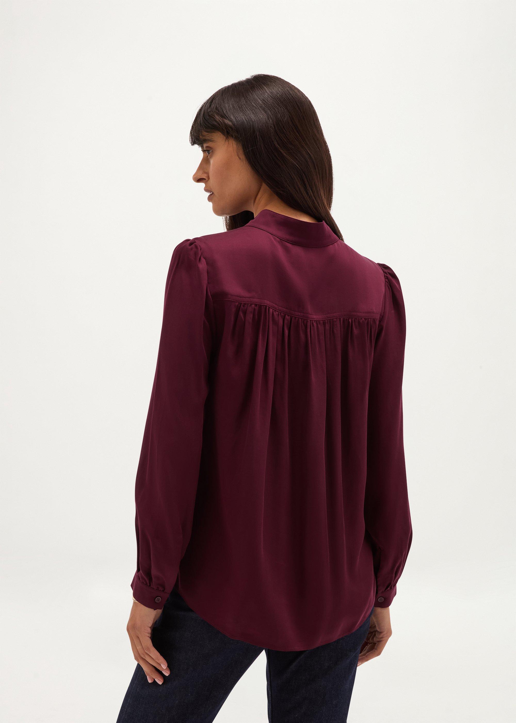 Gwen Satin Blouse, Fig Purple, hi-res