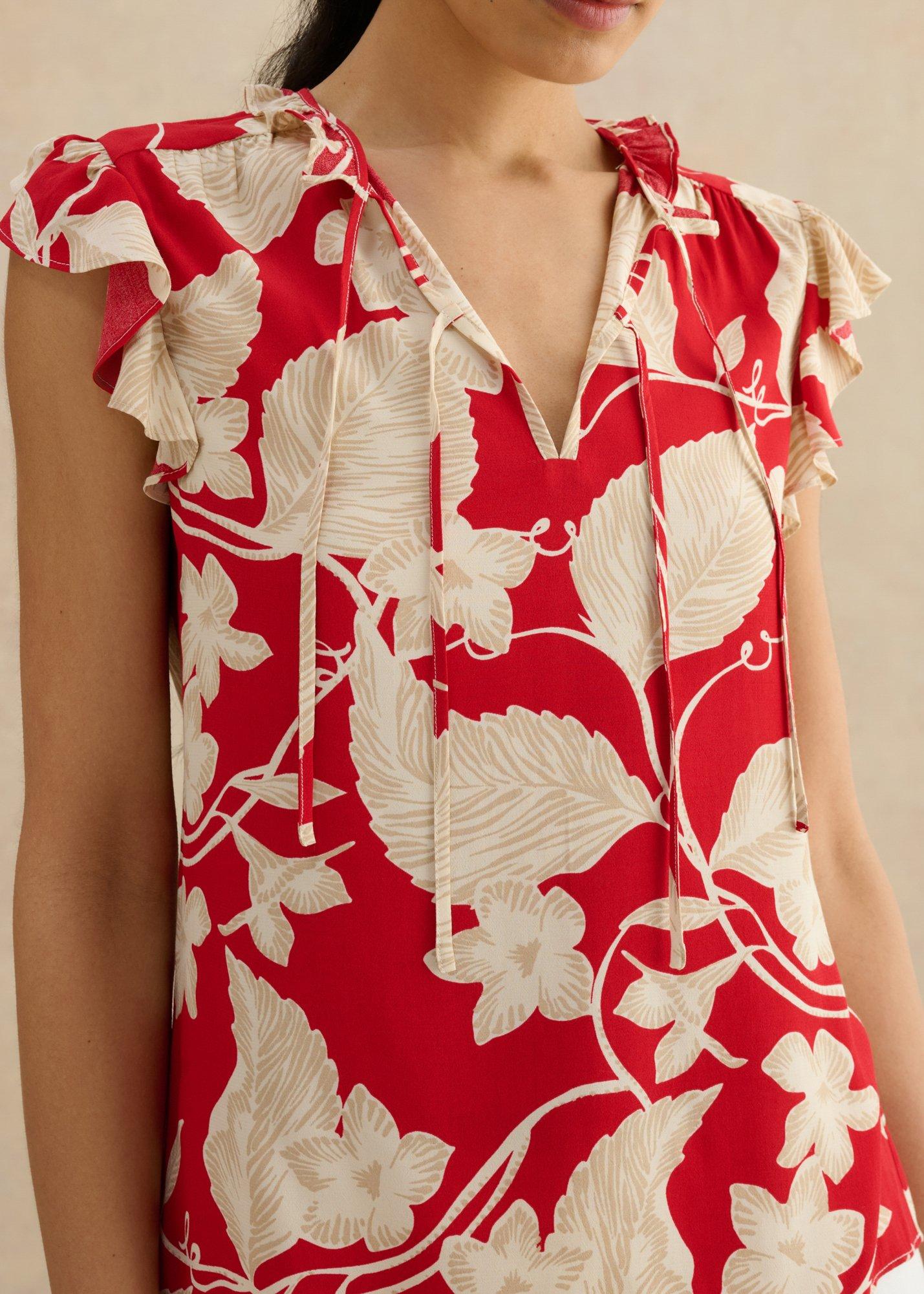 Sadie Blouse, Red Ivory, hi-res