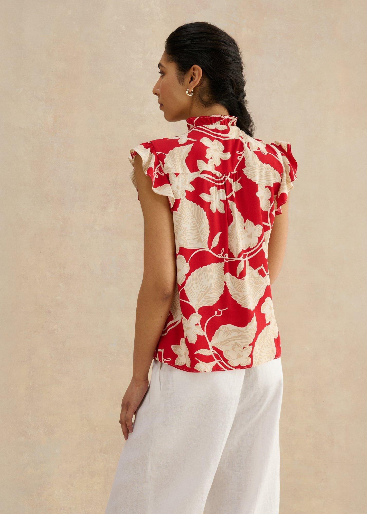 Sadie Blouse, Red Ivory, hi-res
