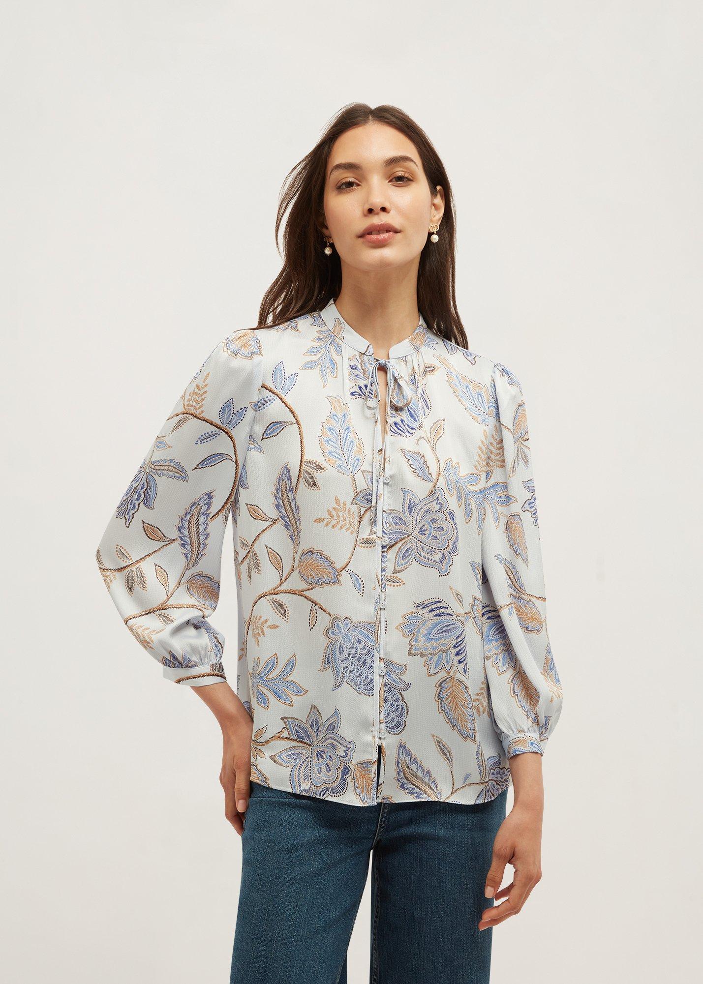 Malia Blouse, Blue Multi, hi-res