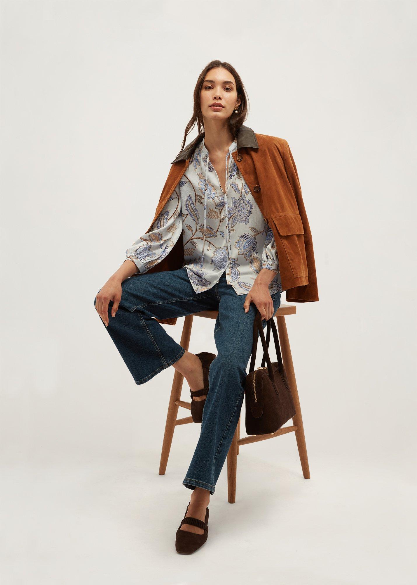 Malia Blouse, Blue Multi, hi-res