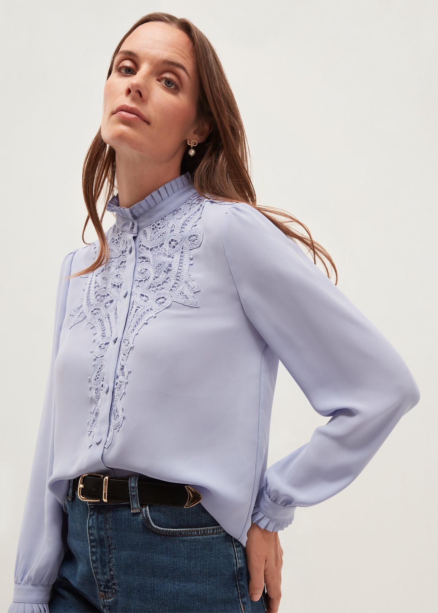Delora Blouse, Cornflower Blue, hi-res