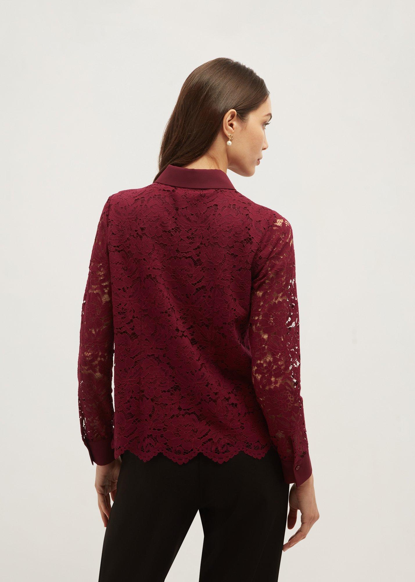 Claire Lace Shirt, Warm Plum, hi-res