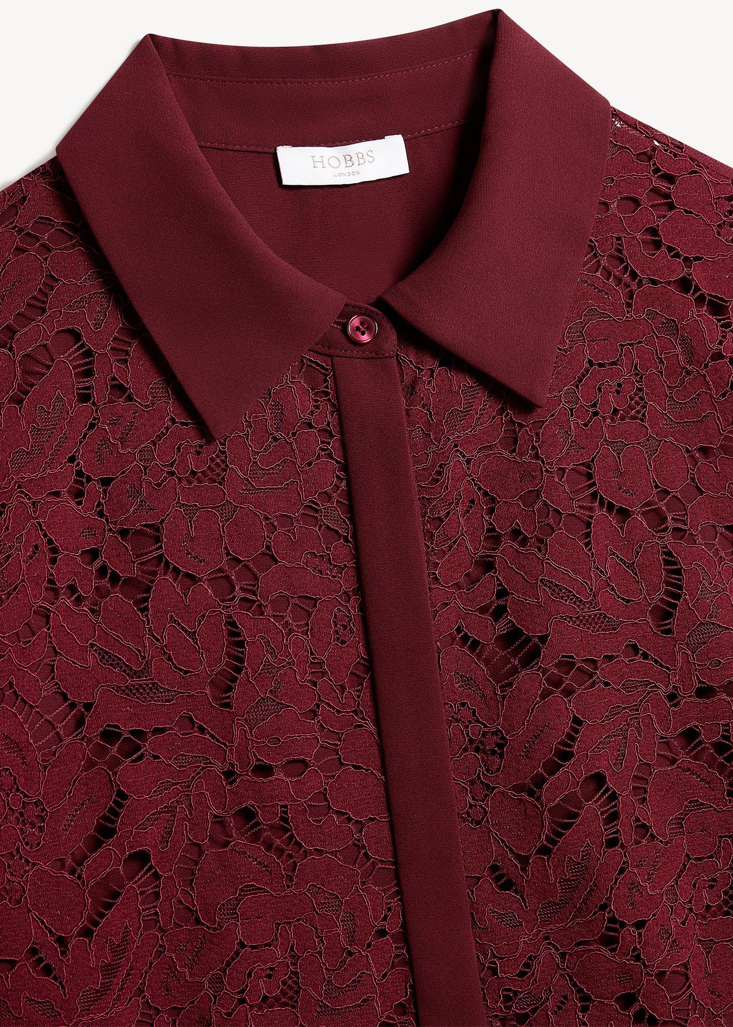 Claire Lace Shirt, Warm Plum, hi-res