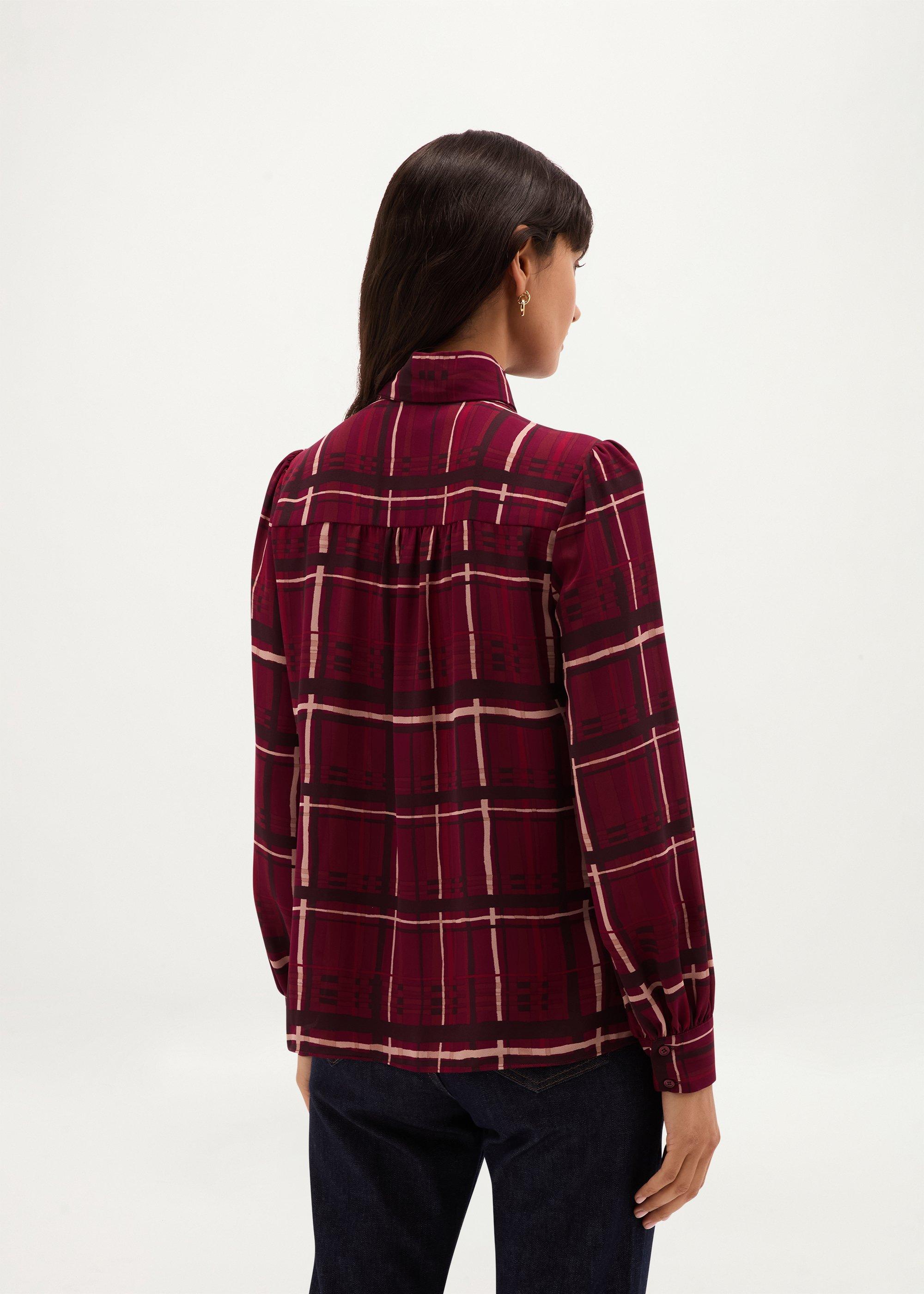 Aisha Check Blouse, Plum Multi, hi-res