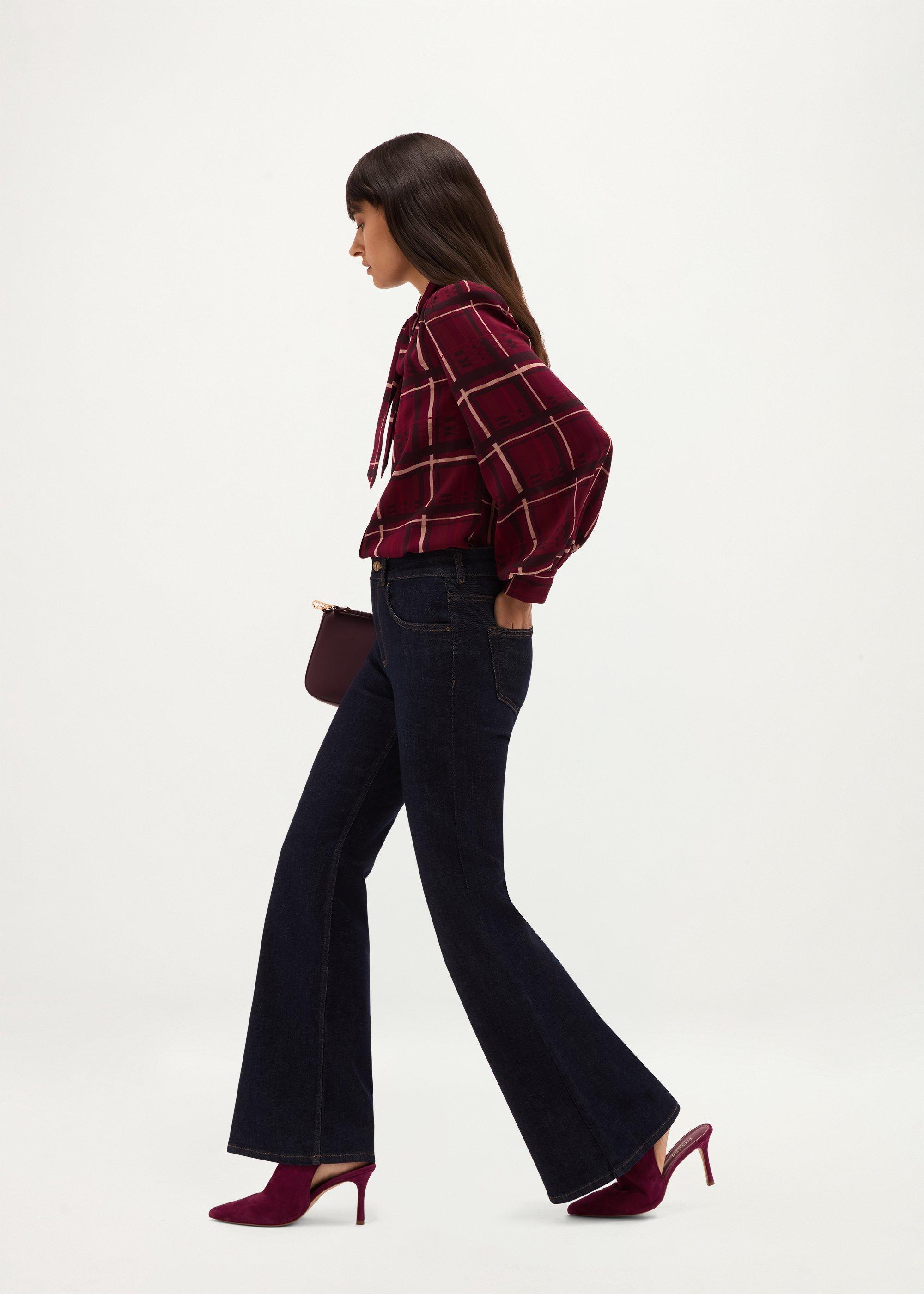 Aisha Check Blouse, Plum Multi, hi-res