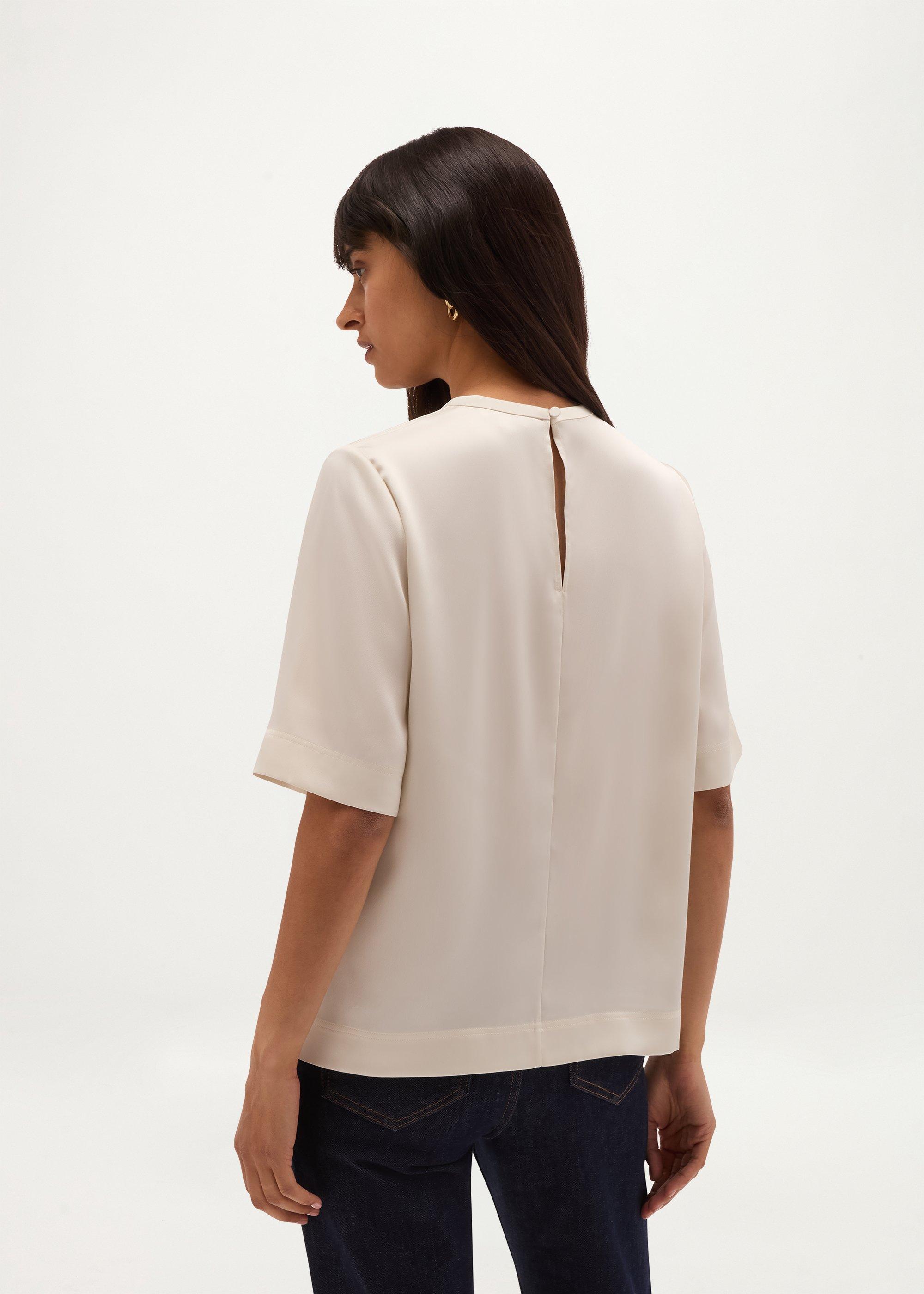 Salma Satin Top, Buttercream, hi-res